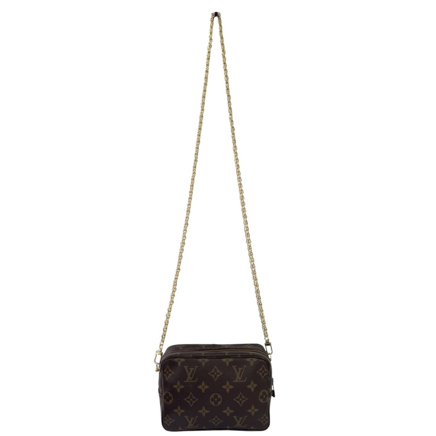 LOUIS VUITTON 中古 *自加鏈＞送無品牌扣＋無品牌鏈帶* 老花 斜揹袋