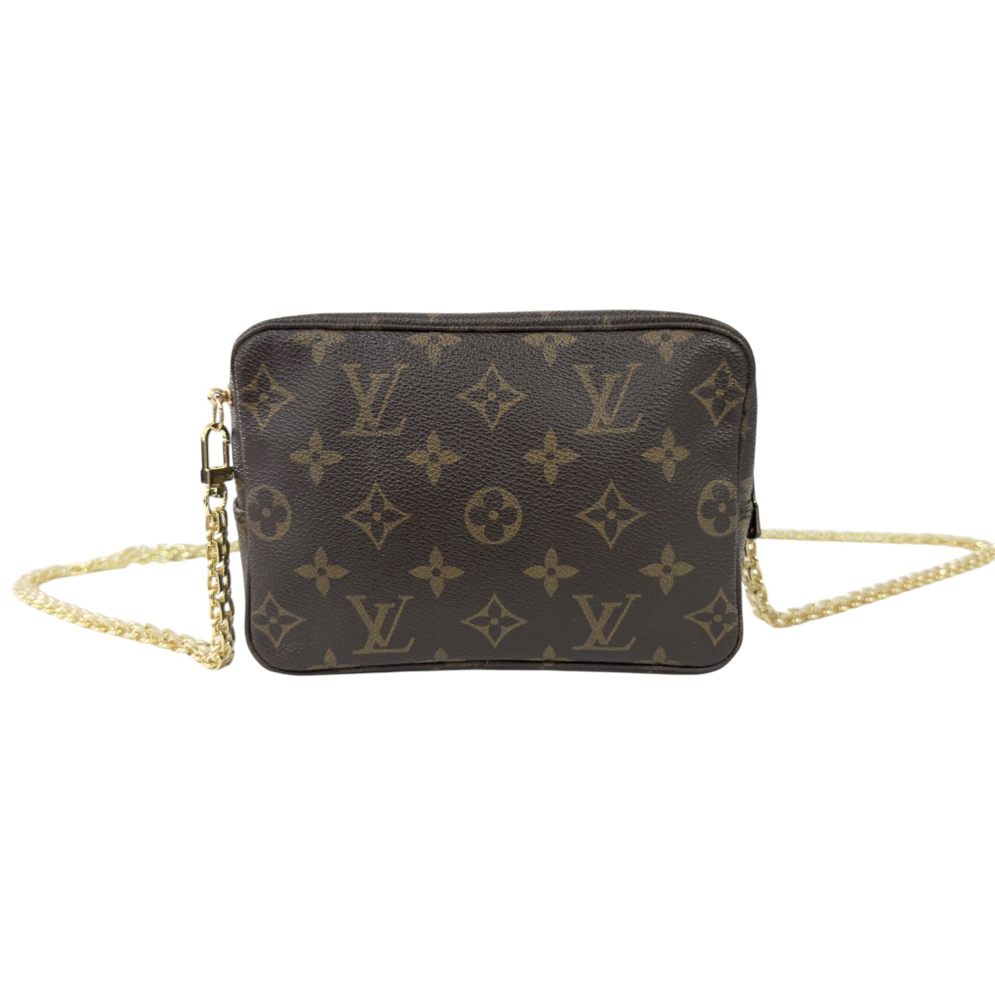 LOUIS VUITTON 中古 *自加鏈＞送無品牌扣＋無品牌鏈帶* 老花 斜揹袋