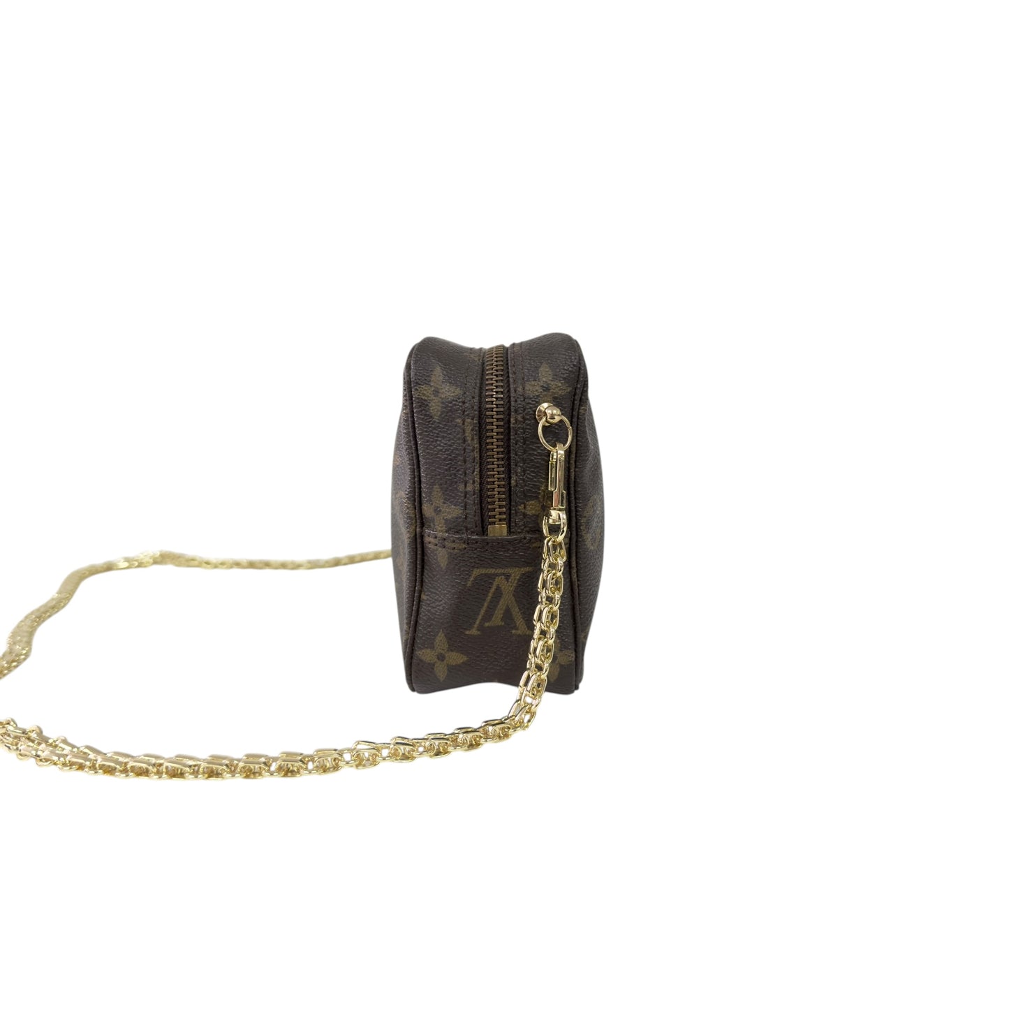 LOUIS VUITTON 中古 *自加鏈＞送無品牌扣＋無品牌鏈帶* 老花 斜揹袋