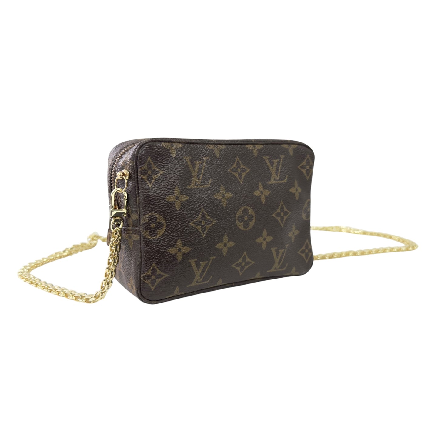LOUIS VUITTON 中古 *自加鏈＞送無品牌扣＋無品牌鏈帶* 老花 斜揹袋