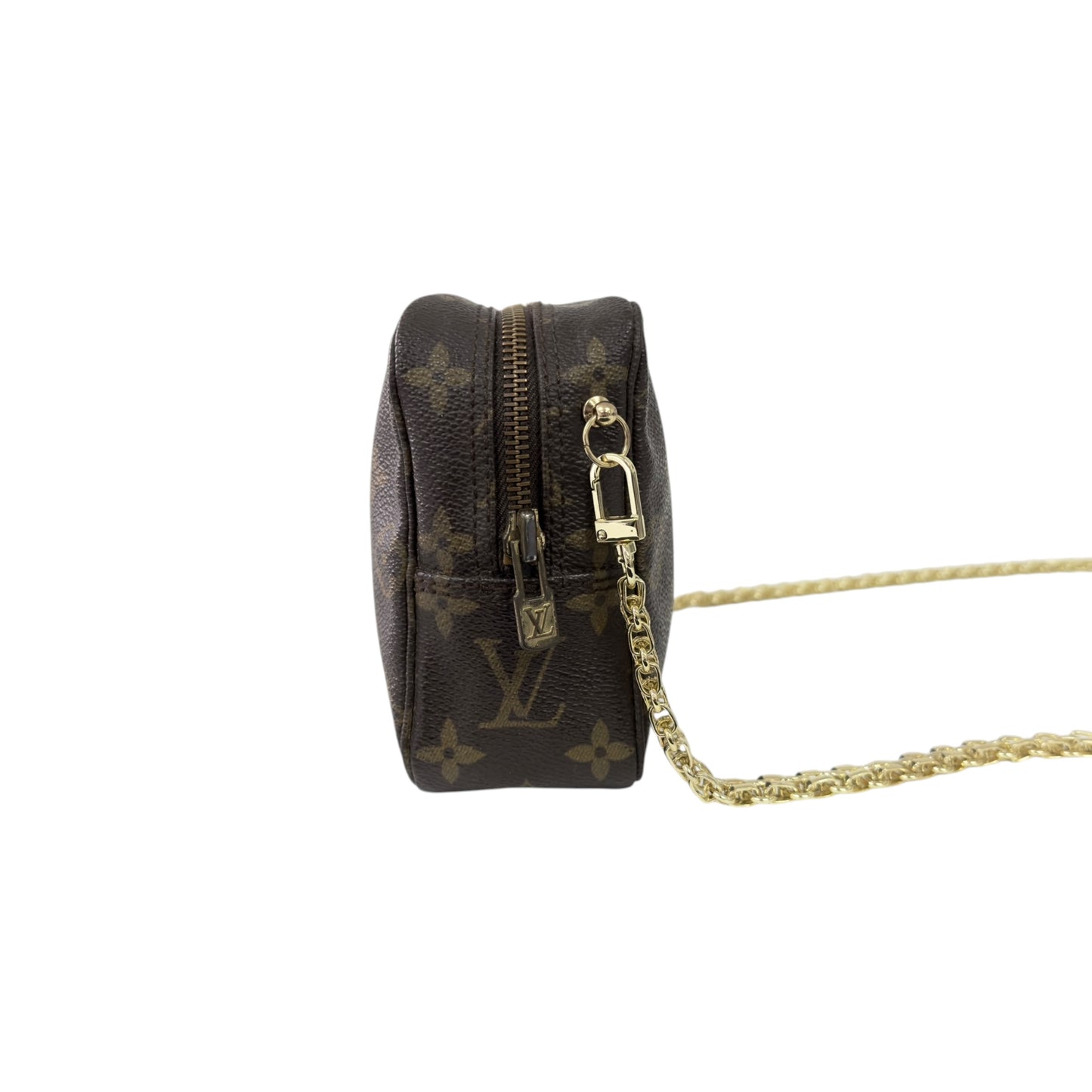 LOUIS VUITTON 中古 *自加鏈＞送無品牌扣＋無品牌鏈帶* 老花 斜揹袋