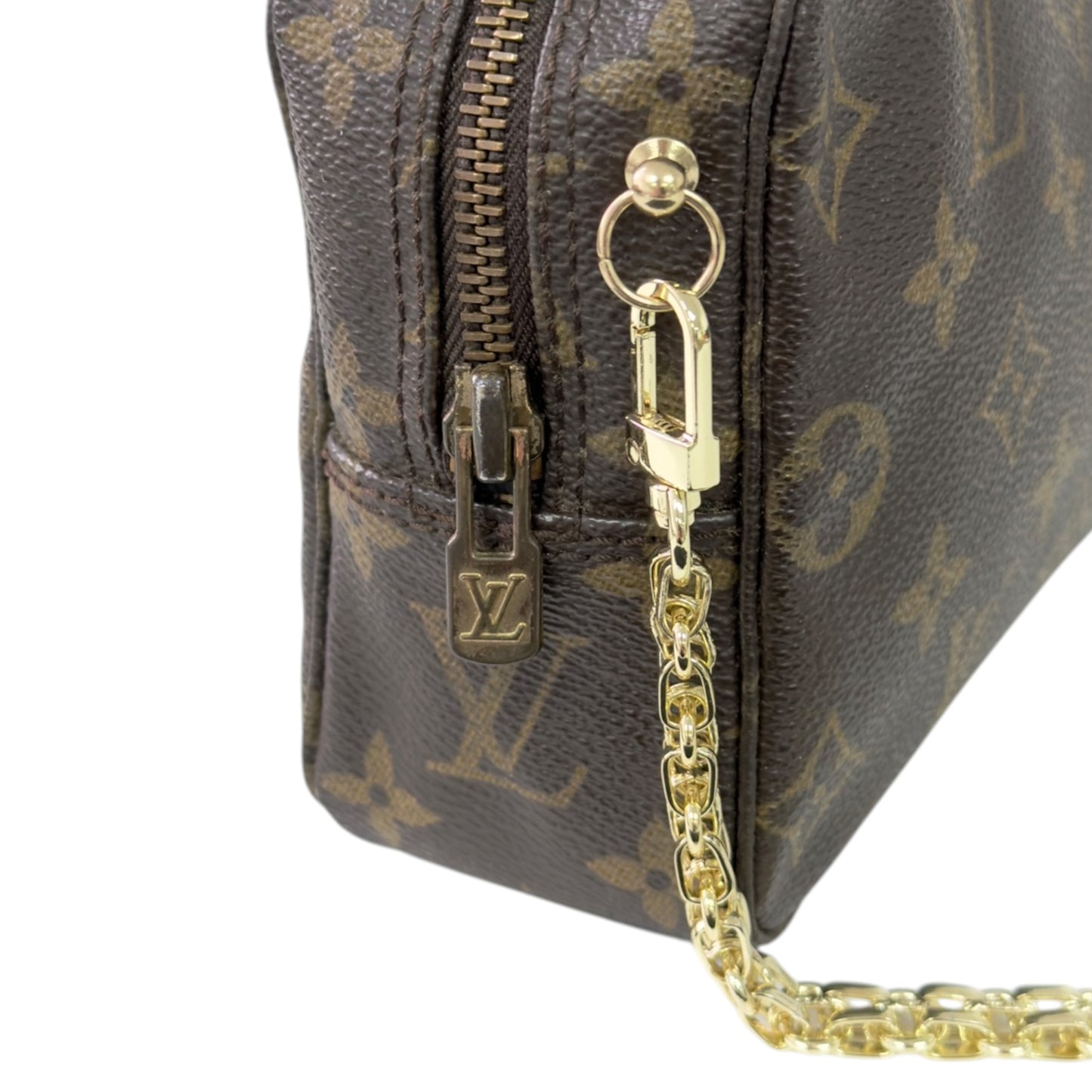 LOUIS VUITTON 中古 *自加鏈＞送無品牌扣＋無品牌鏈帶* 老花 斜揹袋