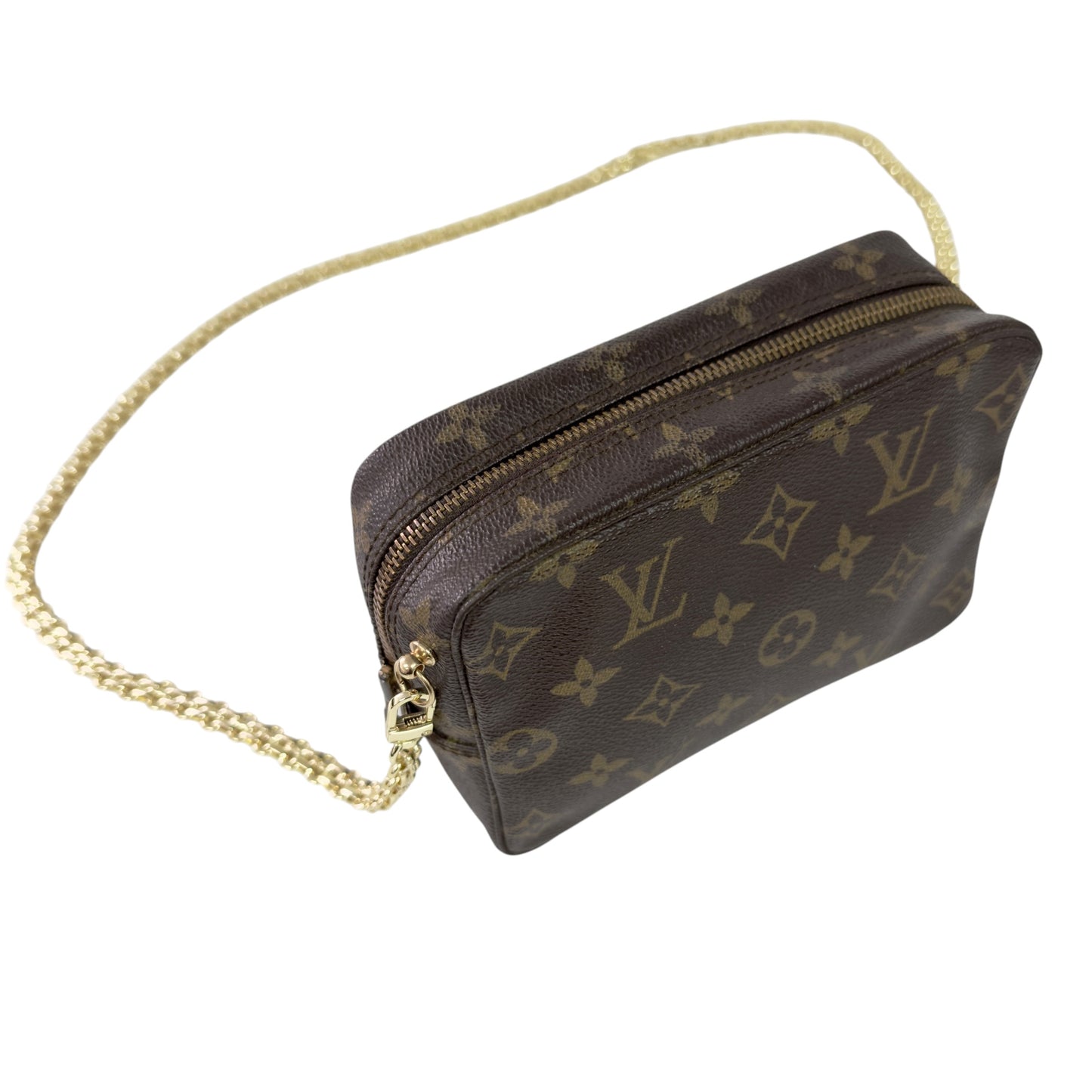 LOUIS VUITTON 中古 *自加鏈＞送無品牌扣＋無品牌鏈帶* 老花 斜揹袋