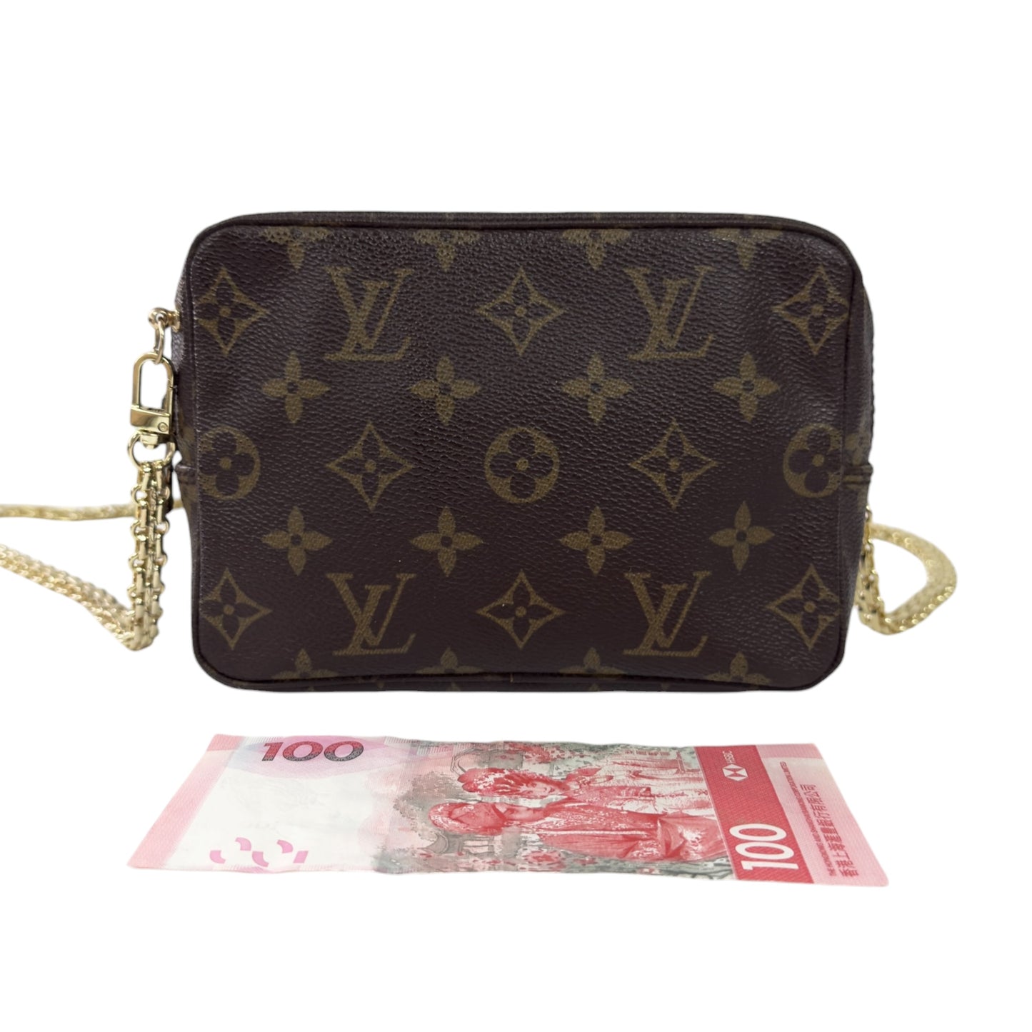 LOUIS VUITTON 中古 *自加鏈＞送無品牌扣＋無品牌鏈帶* 老花 斜揹袋