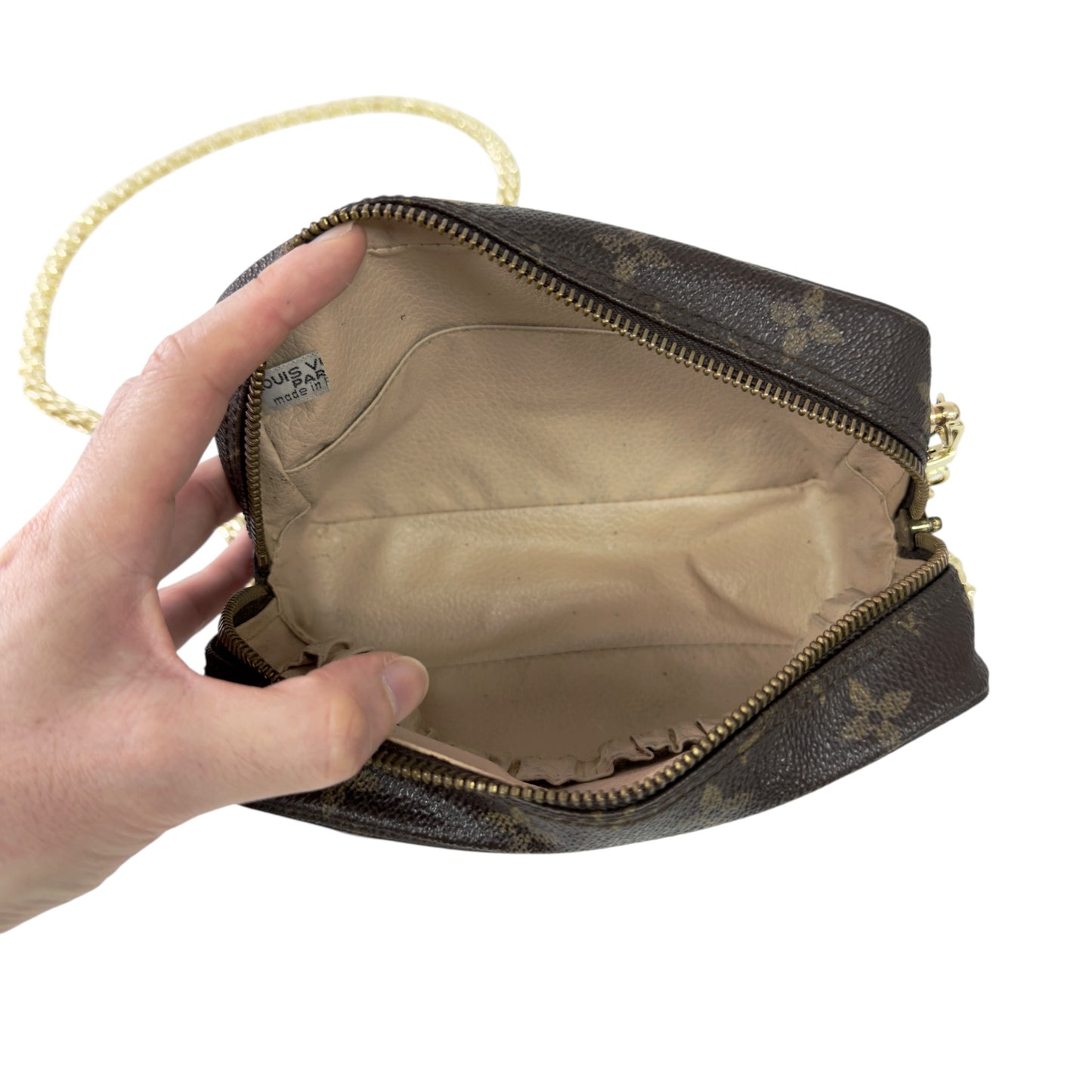 LOUIS VUITTON 中古 *自加鏈＞送無品牌扣＋無品牌鏈帶* 老花 斜揹袋