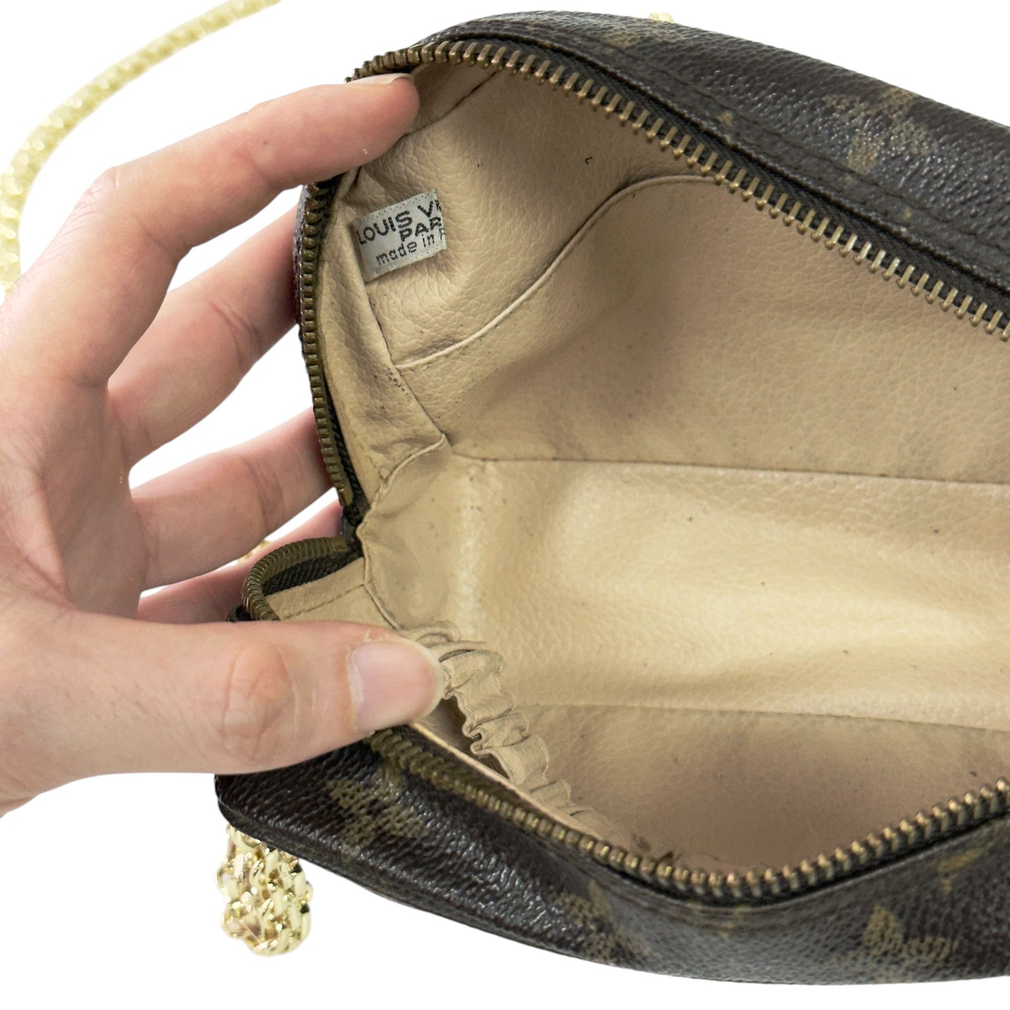 LOUIS VUITTON 中古 *自加鏈＞送無品牌扣＋無品牌鏈帶* 老花 斜揹袋