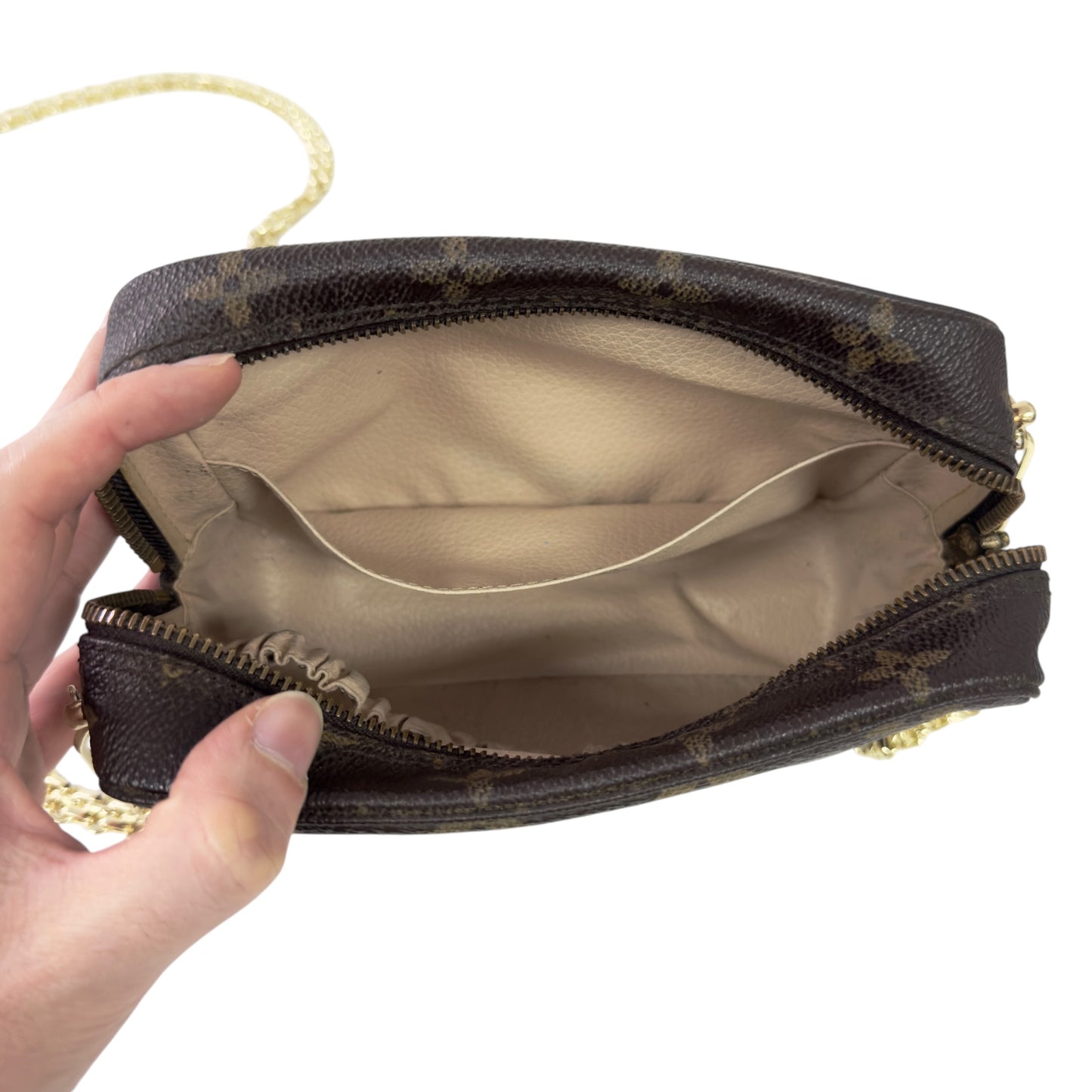 LOUIS VUITTON 中古 *自加鏈＞送無品牌扣＋無品牌鏈帶* 老花 斜揹袋
