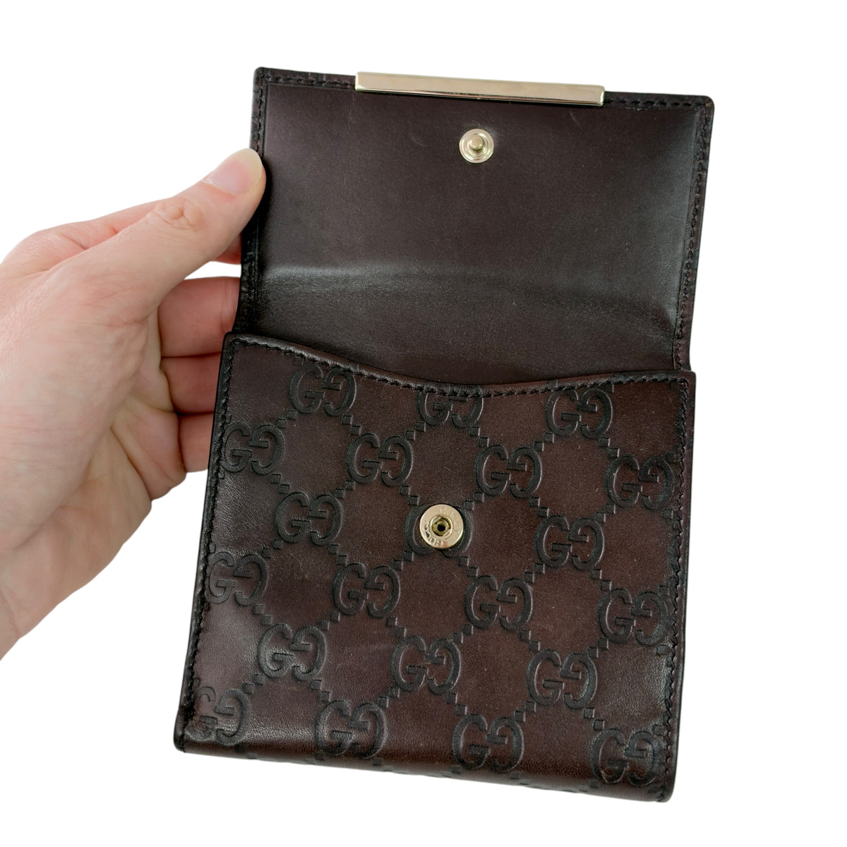 GUCCI GG壓紋 短銀包