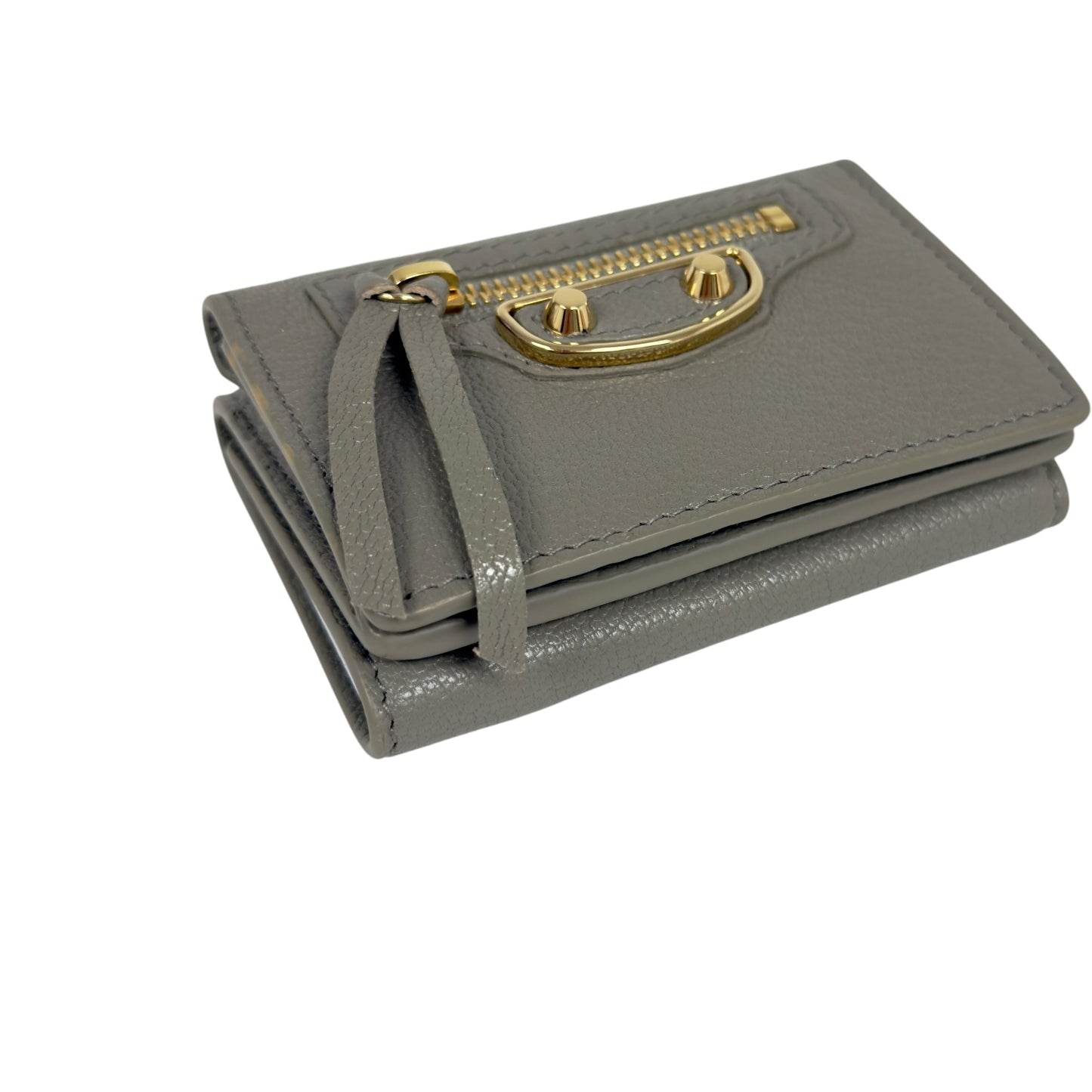 BALENCIAGA Metallic Edge City 多摺 迷你銀包