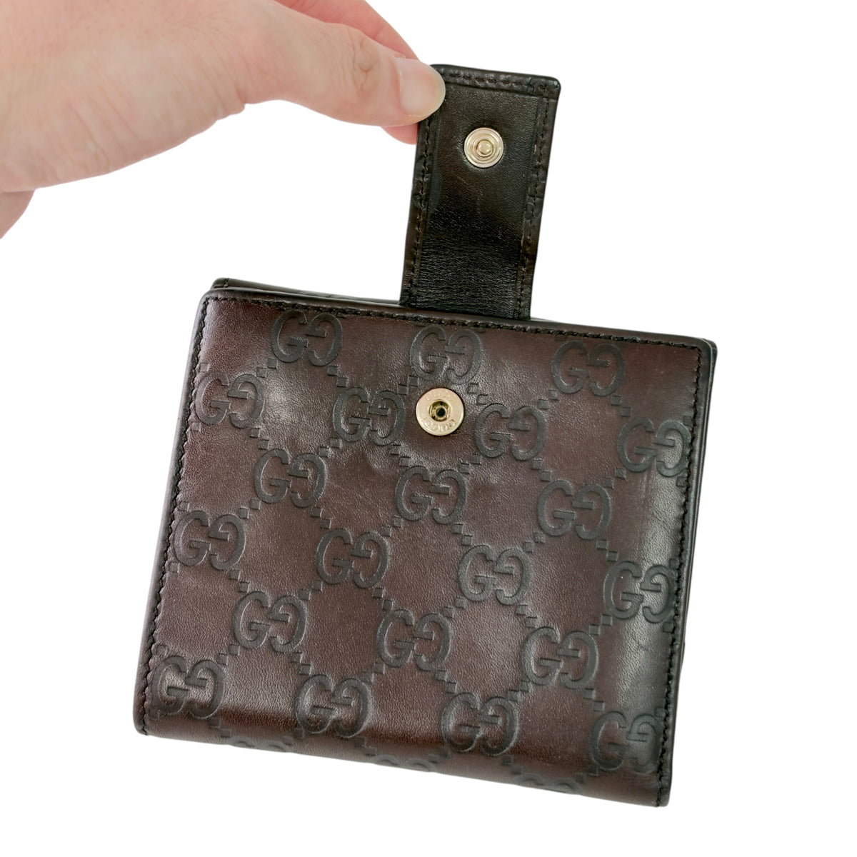 GUCCI GG壓紋 短銀包