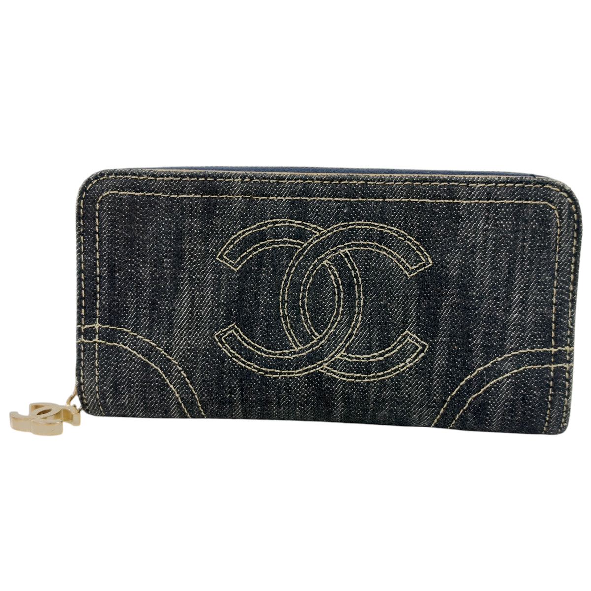 CHANEL *罕有* 中古 CC 牛仔 長銀包