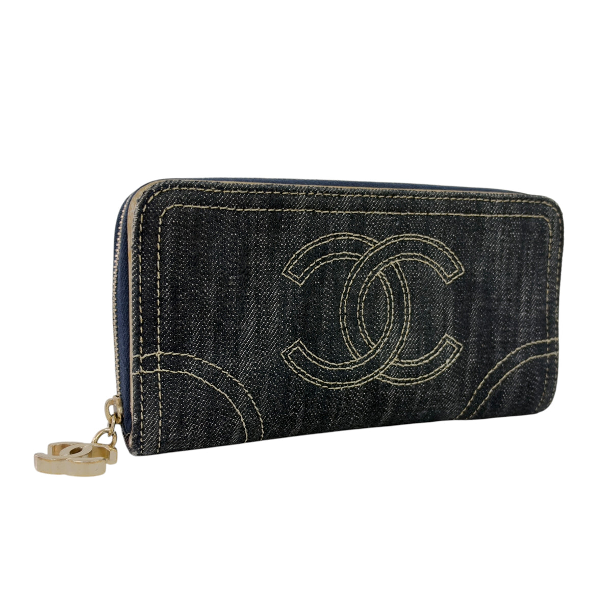 CHANEL *罕有* 中古 CC 牛仔 長銀包