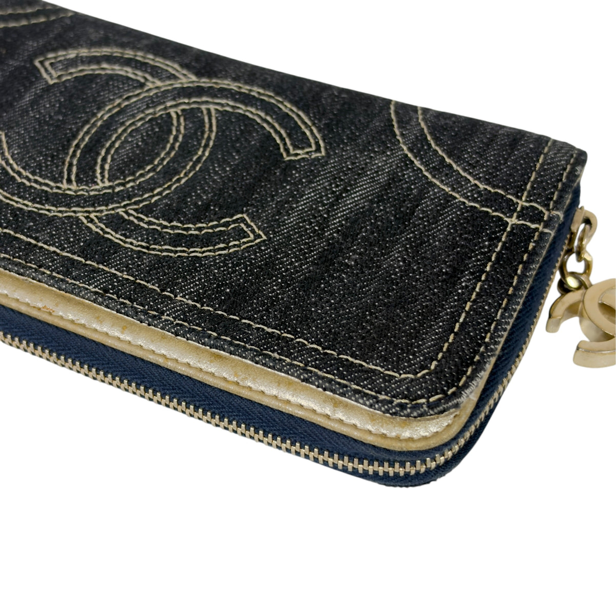 CHANEL *罕有* 中古 CC 牛仔 長銀包