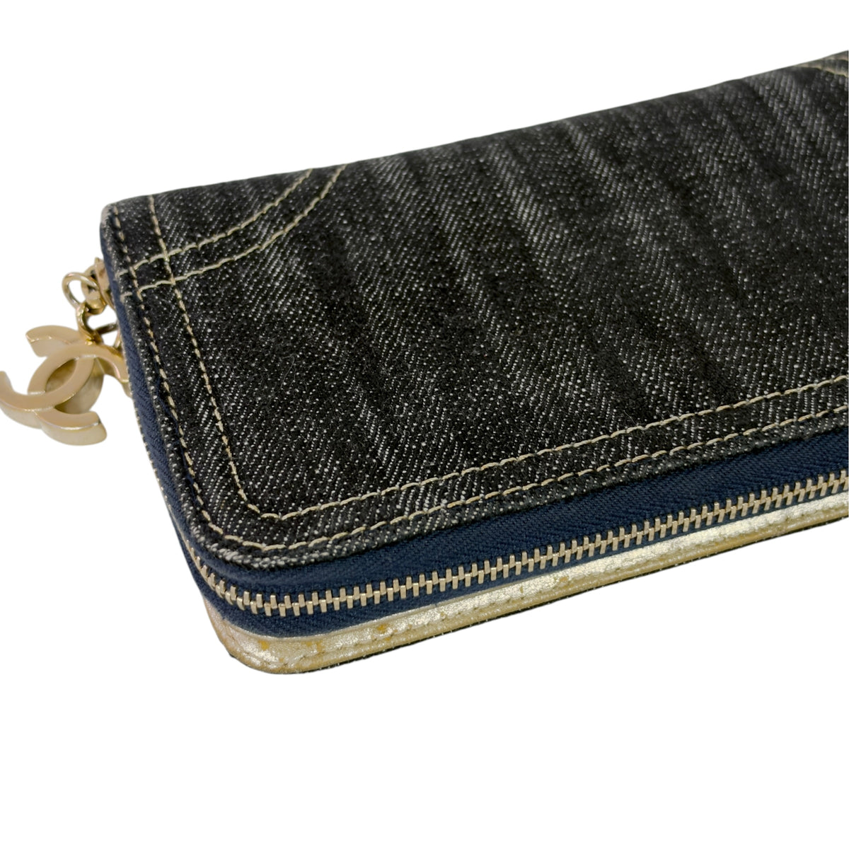 CHANEL *罕有* 中古 CC 牛仔 長銀包