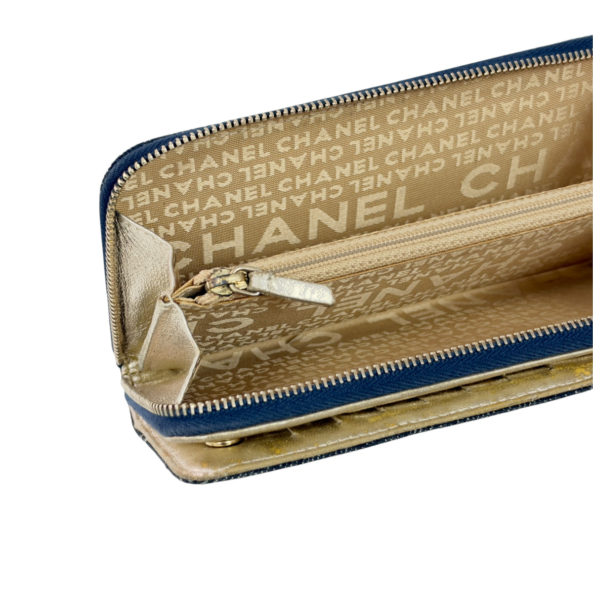 CHANEL *罕有* 中古 CC 牛仔 長銀包