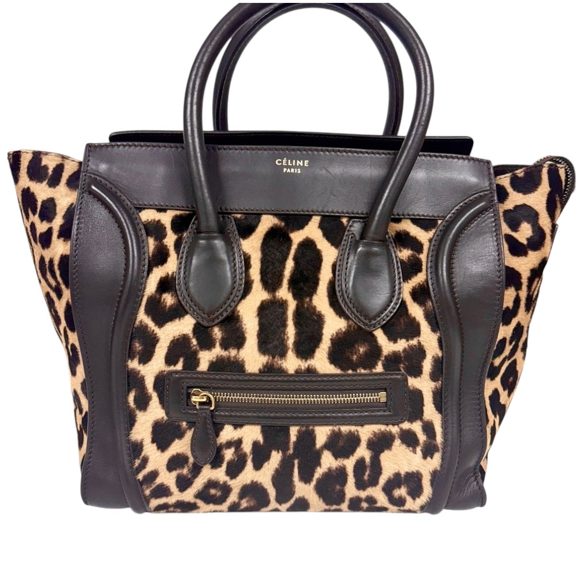 CELINE Luggage 豹紋 馬毛 手袋