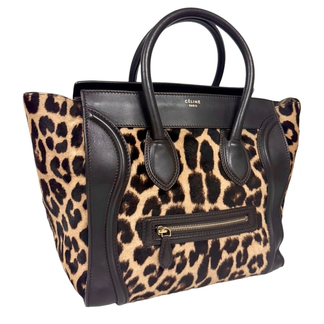 CELINE Luggage 豹紋 馬毛 手袋