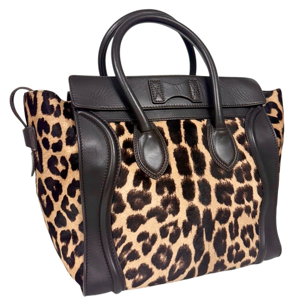 CELINE Luggage 豹紋 馬毛 手袋