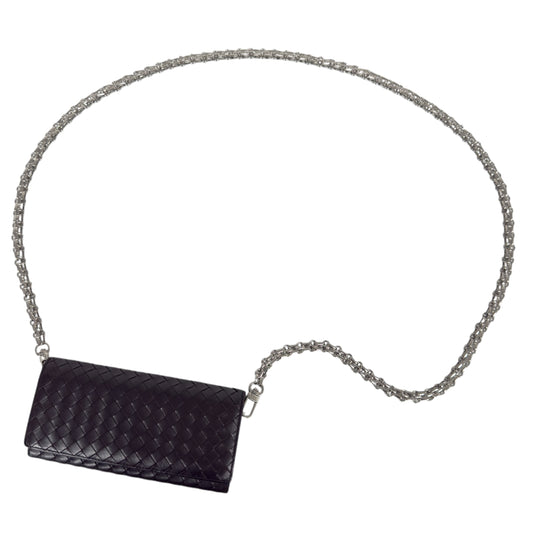 BOTTEGA VENETA *自加鏈＞送無品牌扣＋無品牌鏈帶* 織皮 斜揹袋