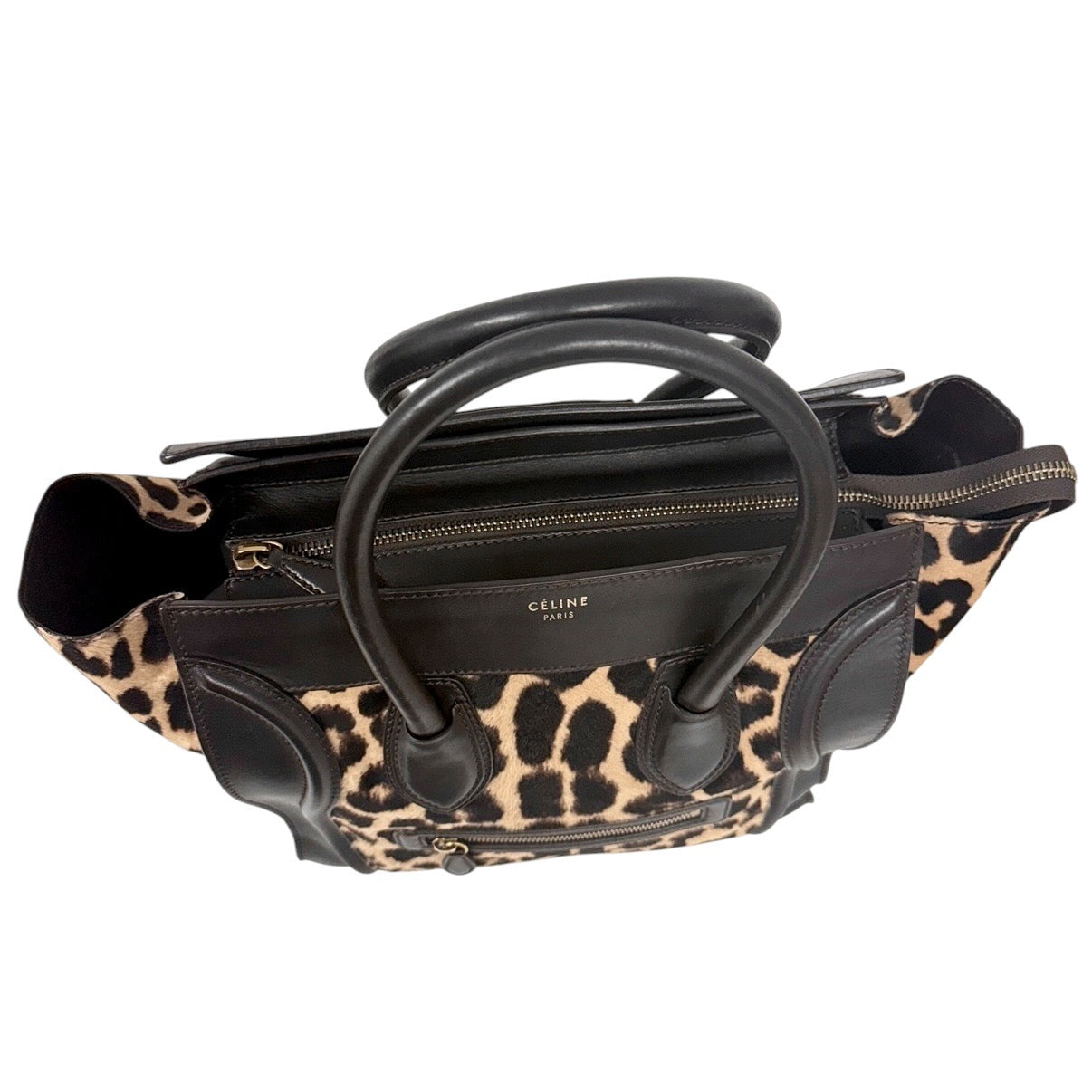 CELINE Luggage 豹紋 馬毛 手袋
