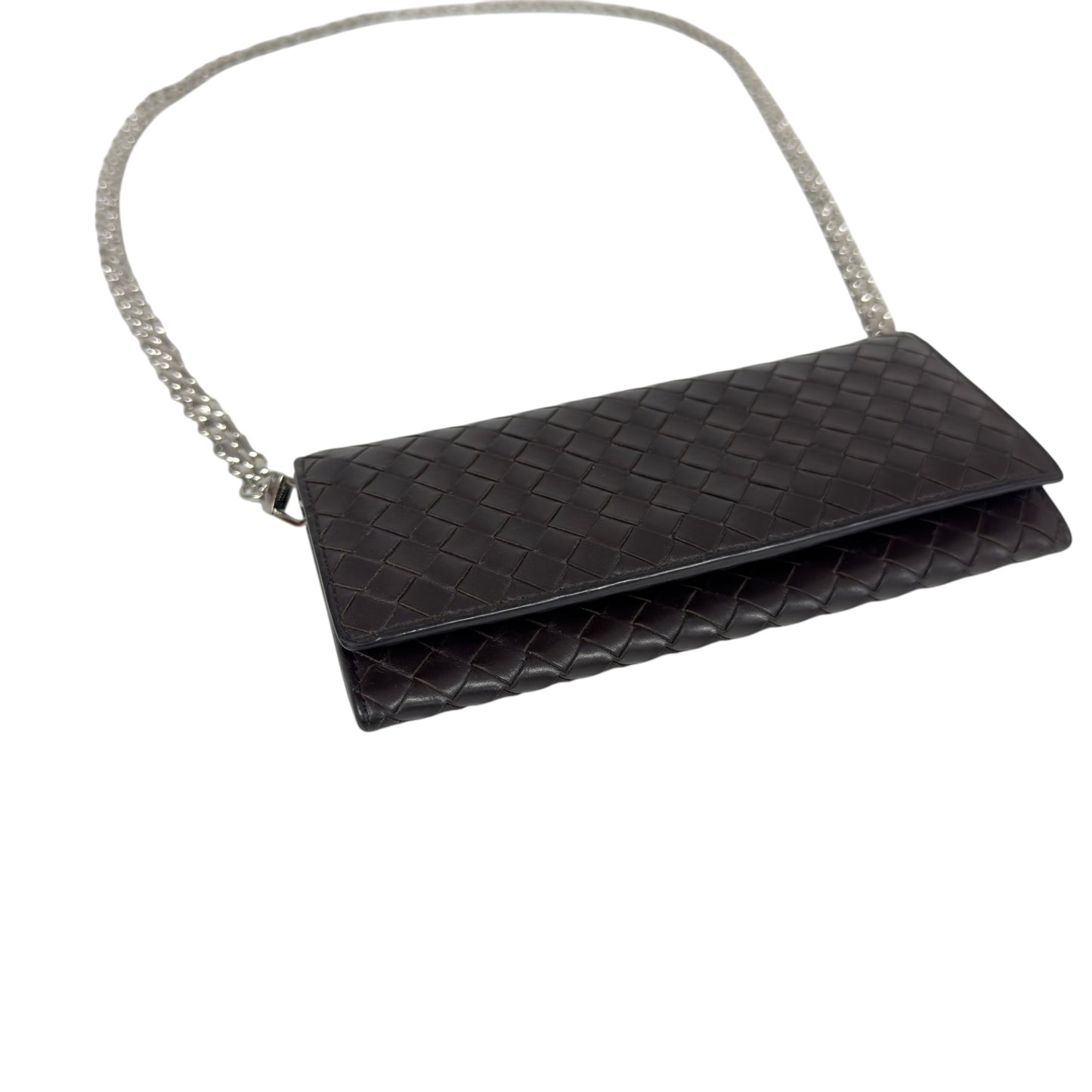 BOTTEGA VENETA *自加鏈＞送無品牌扣＋無品牌鏈帶* 織皮 斜揹袋
