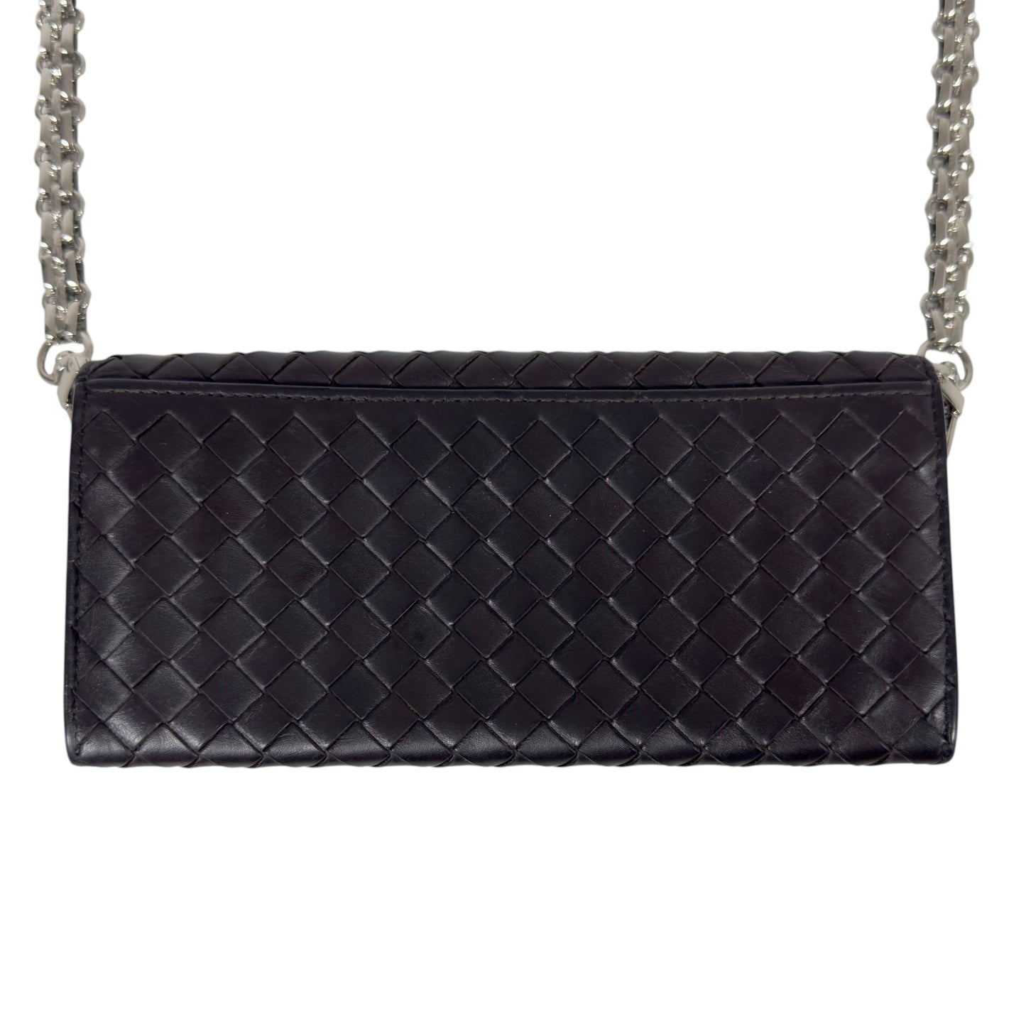 BOTTEGA VENETA *自加鏈＞送無品牌扣＋無品牌鏈帶* 織皮 斜揹袋
