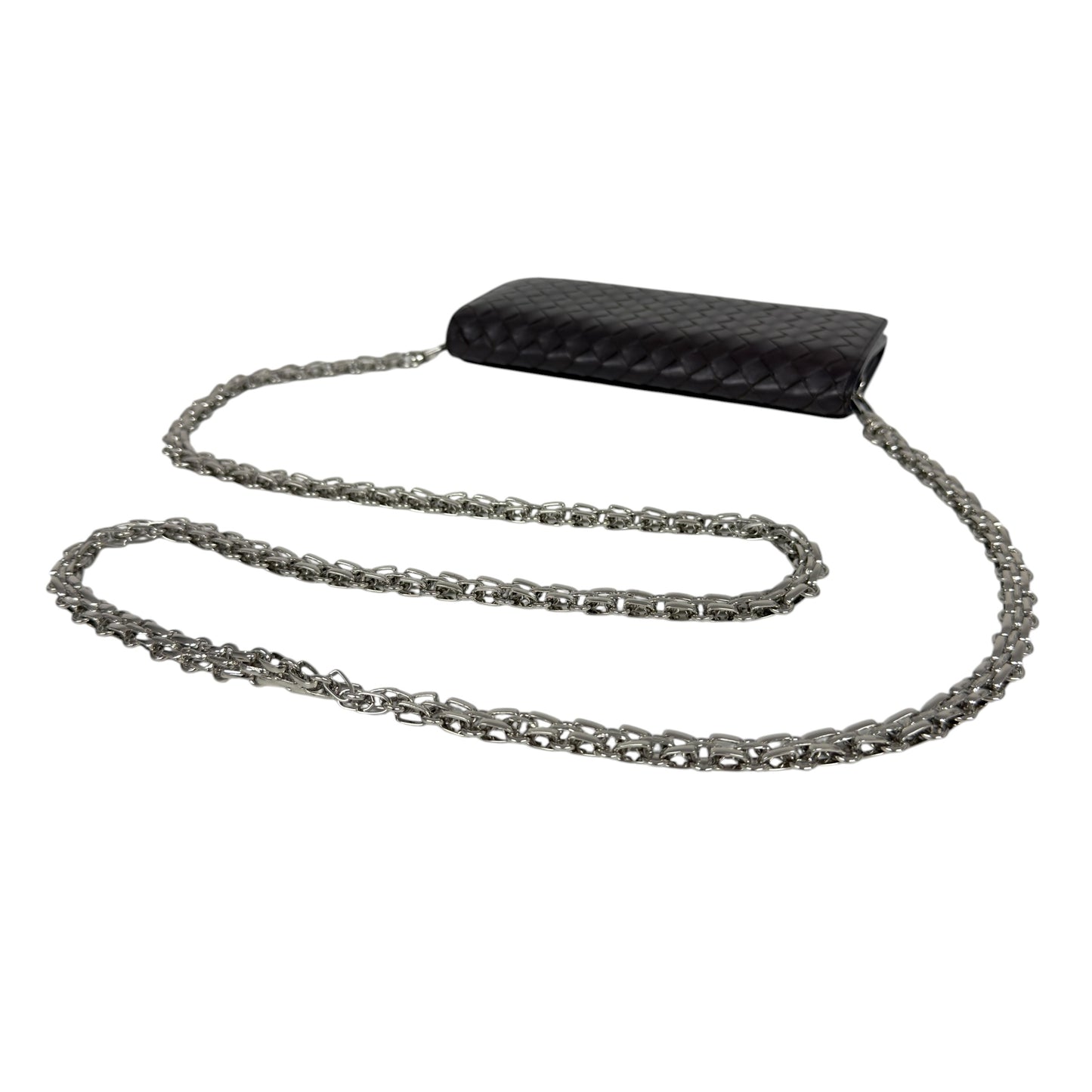 BOTTEGA VENETA *自加鏈＞送無品牌扣＋無品牌鏈帶* 織皮 斜揹袋