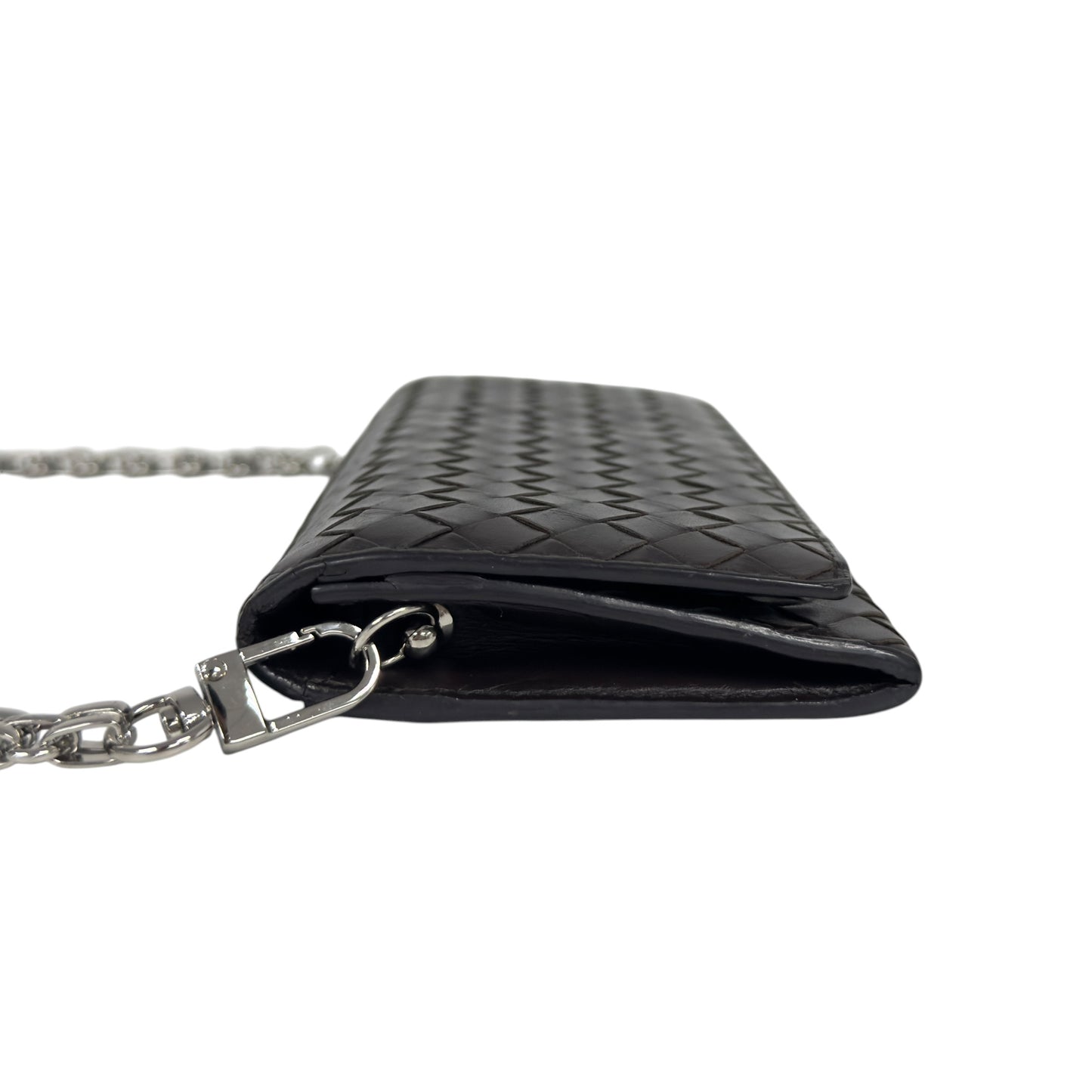 BOTTEGA VENETA *自加鏈＞送無品牌扣＋無品牌鏈帶* 織皮 斜揹袋