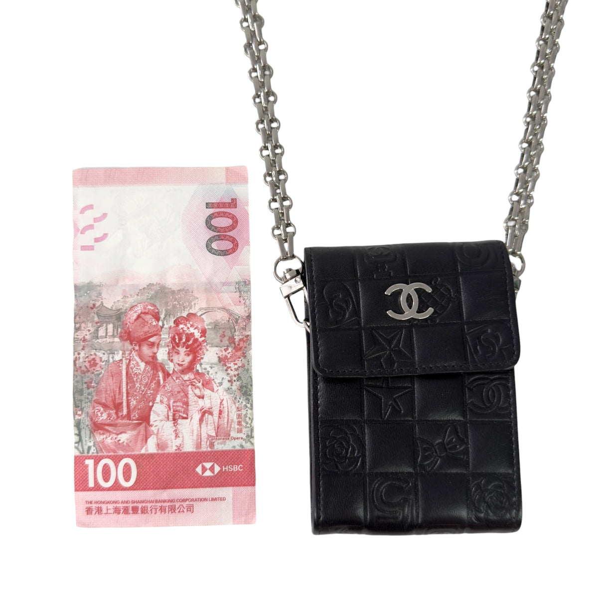 CHANEL *自加鏈＞送無品牌扣＋無品牌鏈帶* 中古 CC 斜揹小袋