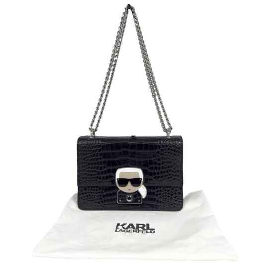 KARL LAGERFELD 老佛爺 鱷魚皮壓紋 肩背包