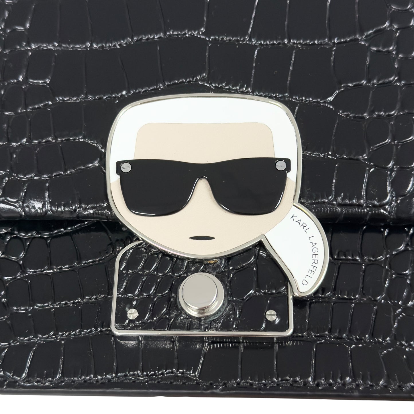 KARL LAGERFELD 老佛爺 鱷魚皮壓紋 肩背包
