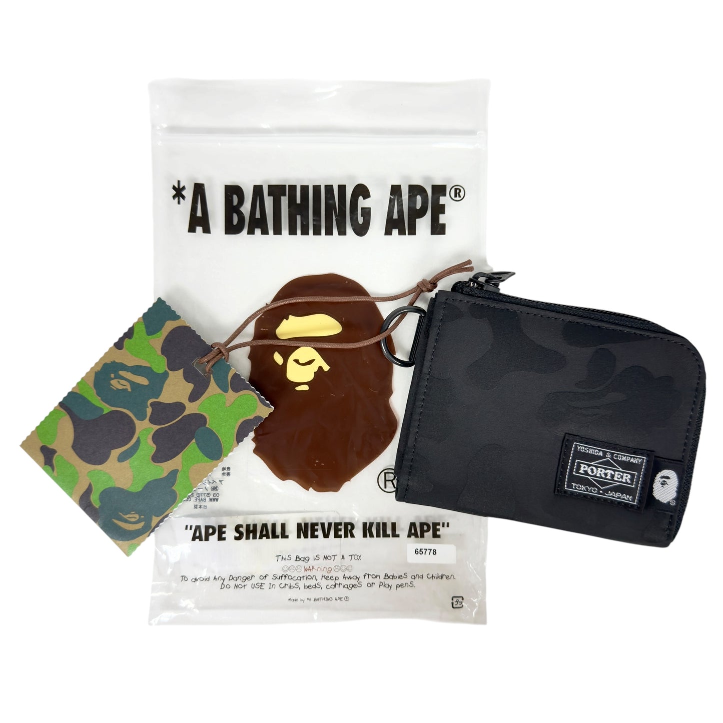 PORTER 聯乘 A BATHING APE 拉鏈卡包