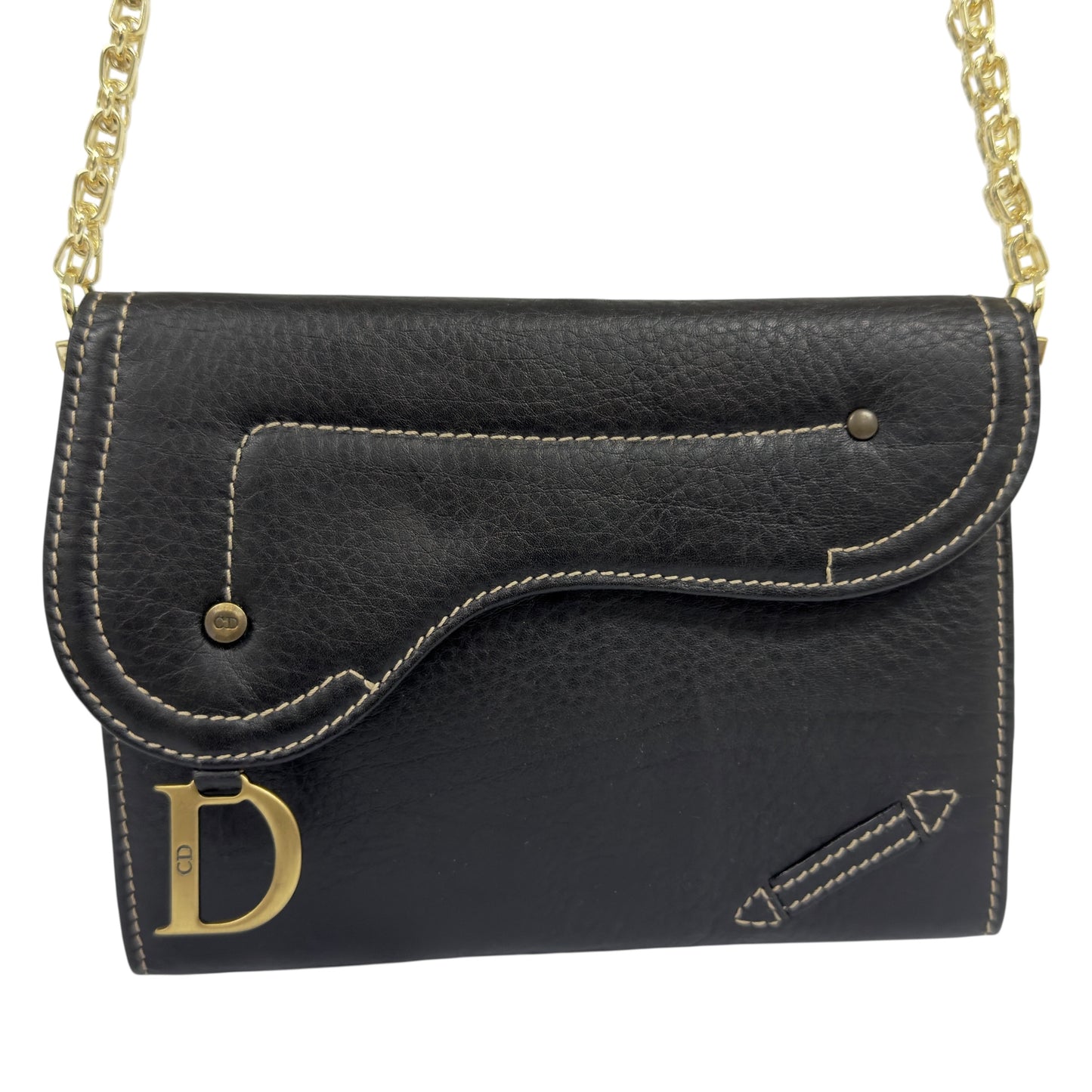 DIOR *自加鏈＞送無品牌扣＋無品牌鏈帶* 中古 Saddle 馬鞍 斜揹袋