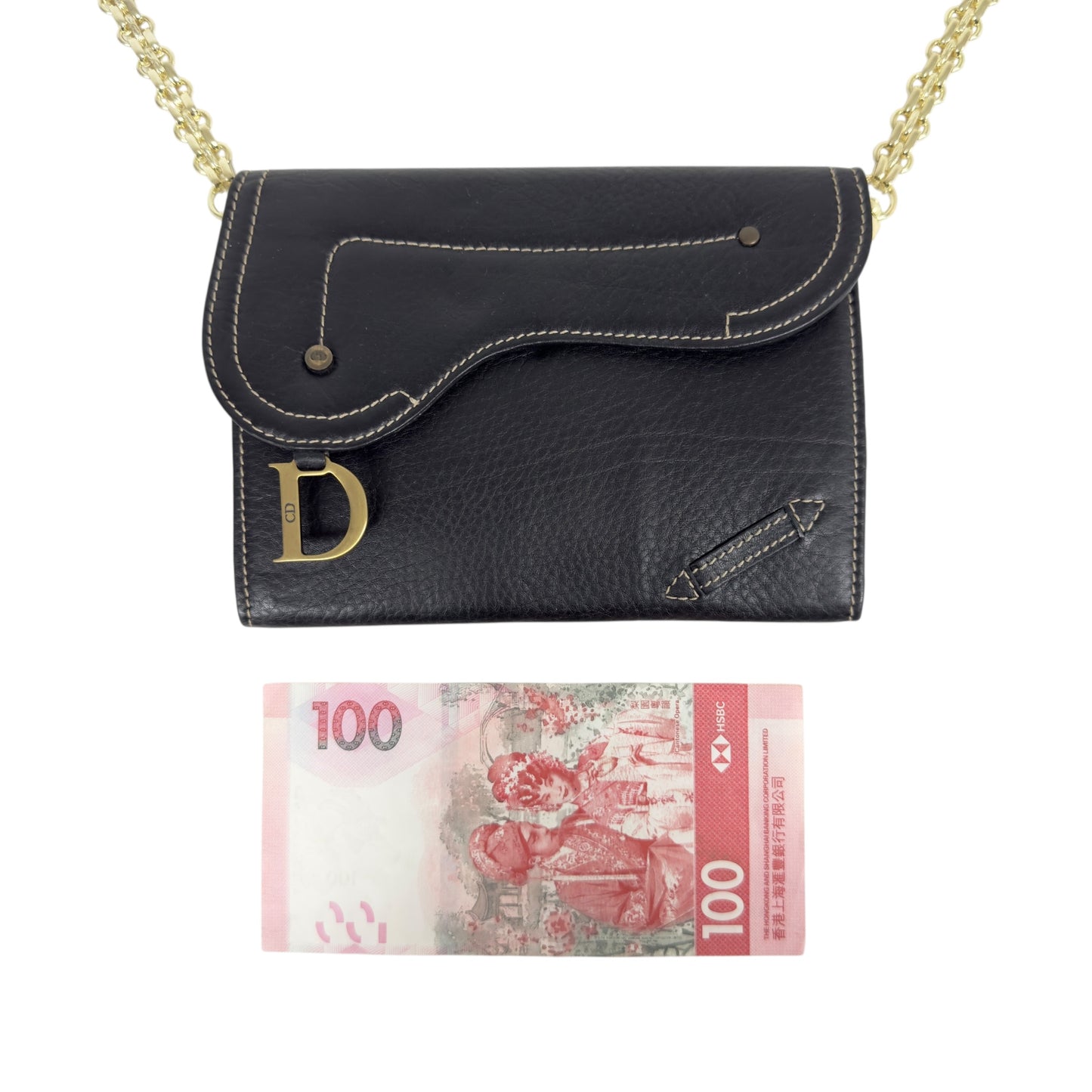 DIOR *自加鏈＞送無品牌扣＋無品牌鏈帶* 中古 Saddle 馬鞍 斜揹袋