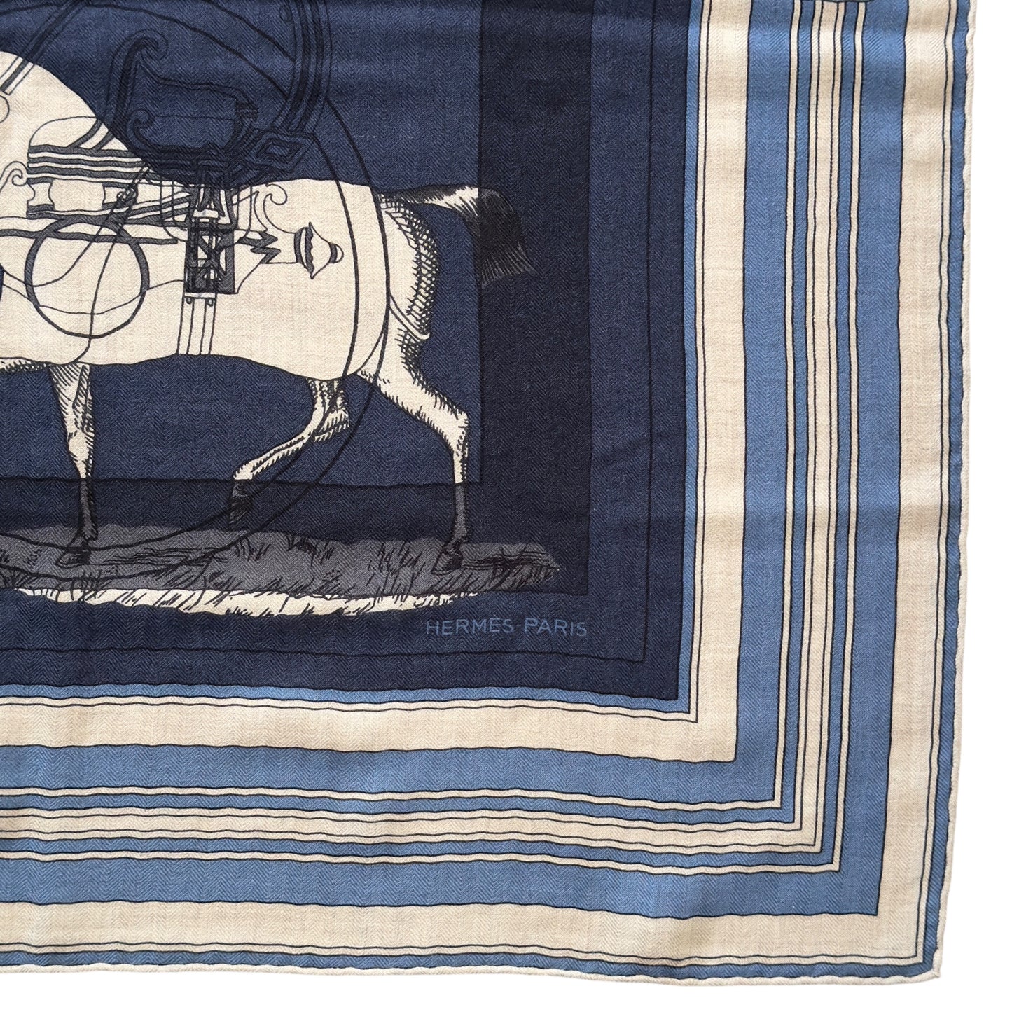 HERMES Couvertures et Tenues de Jour shawl 140 羊絨 圍巾