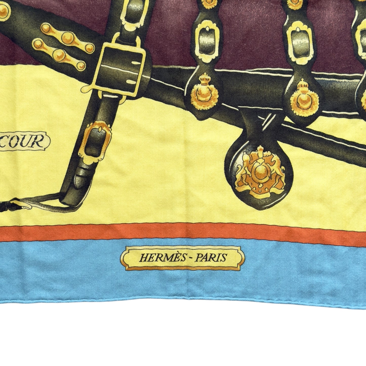 HERMES Harnais de Coeur shawl 140 羊絨 圍巾