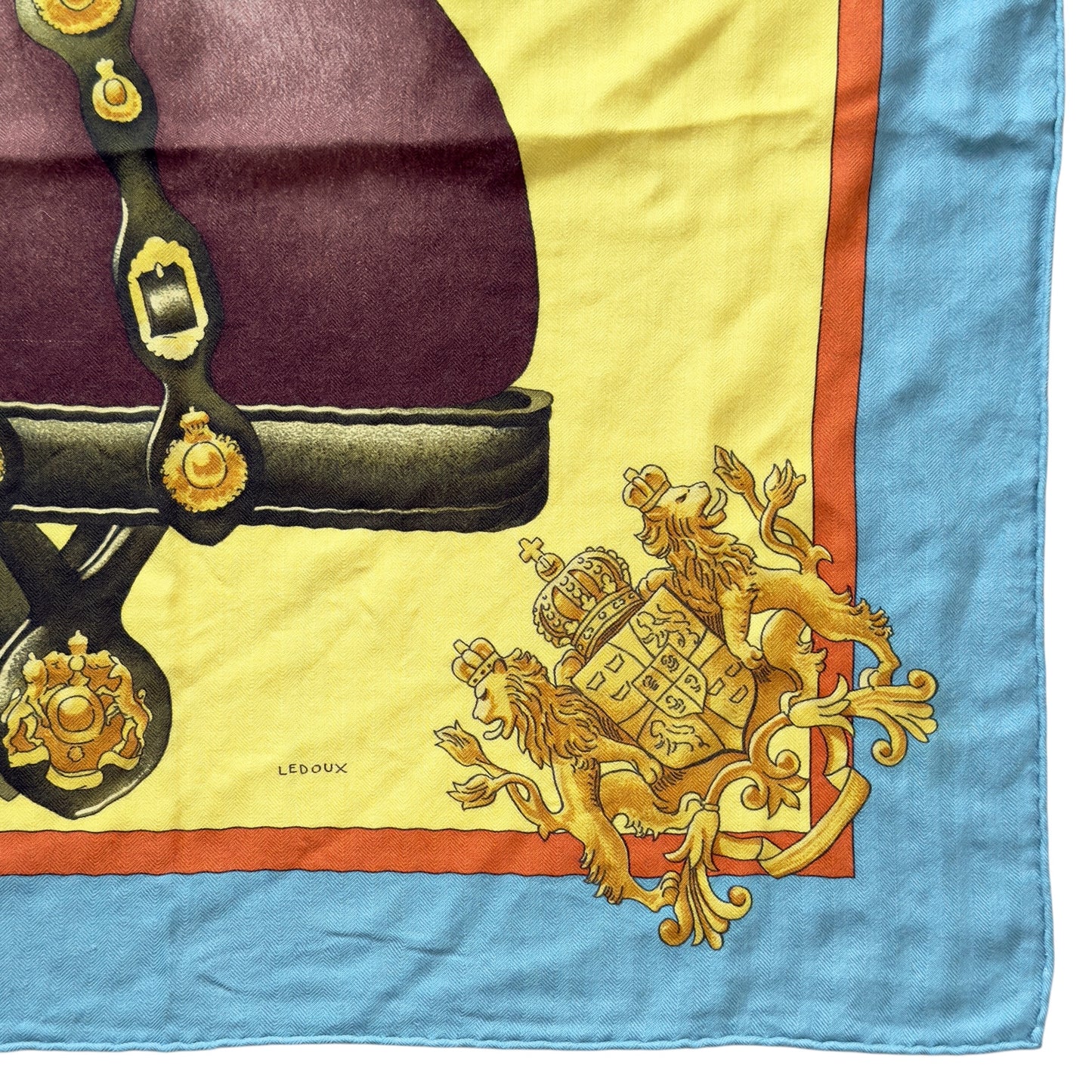 HERMES Harnais de Coeur shawl 140 羊絨 圍巾