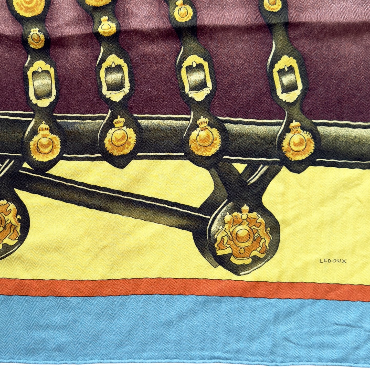 HERMES Harnais de Coeur shawl 140 羊絨 圍巾