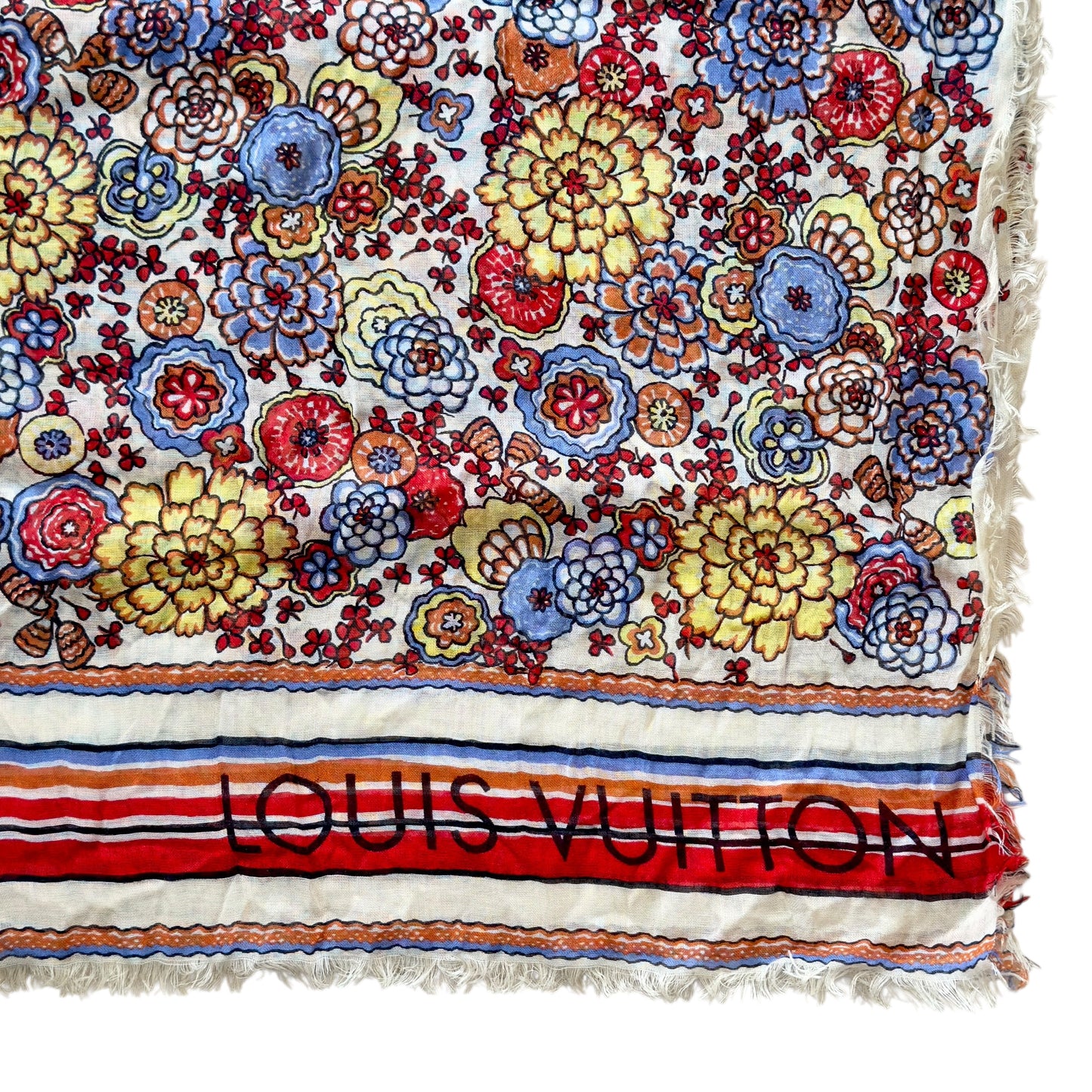 LOUIS VUITTON 花花 羊絨 圍巾
