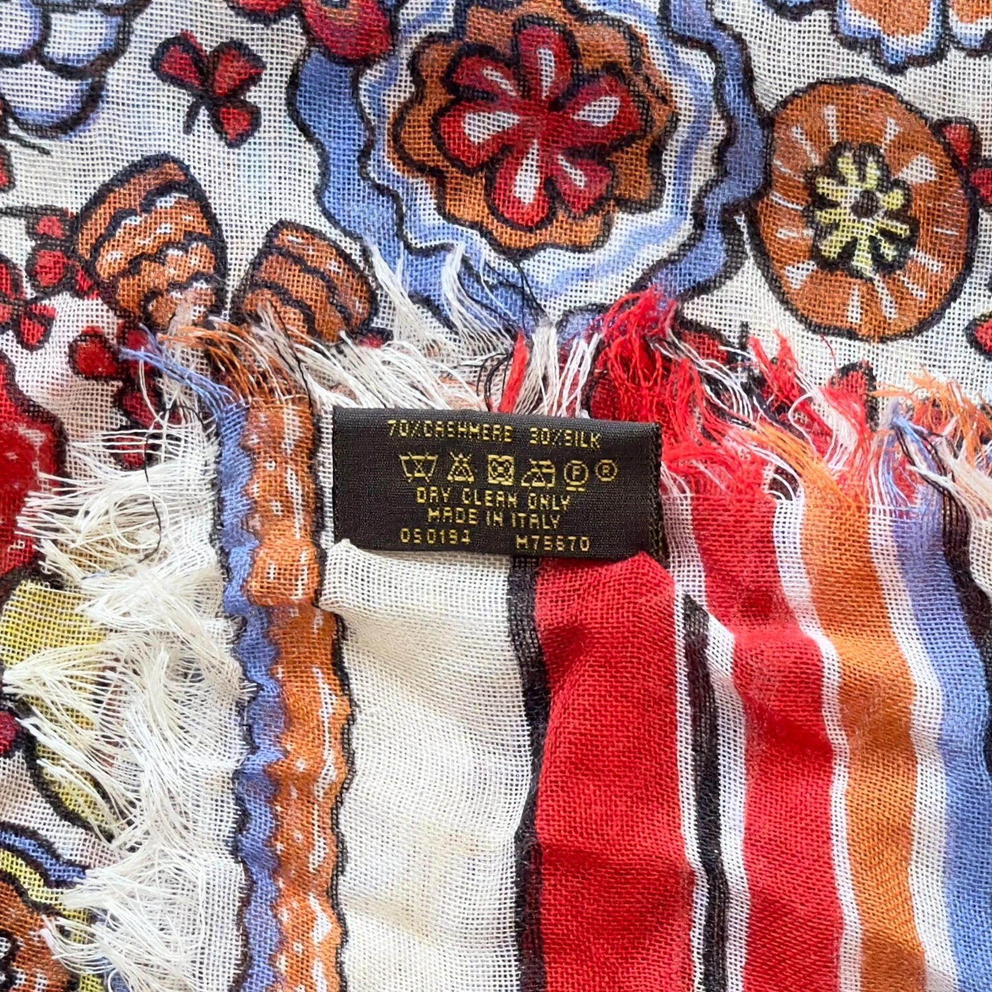 LOUIS VUITTON 花花 羊絨 圍巾