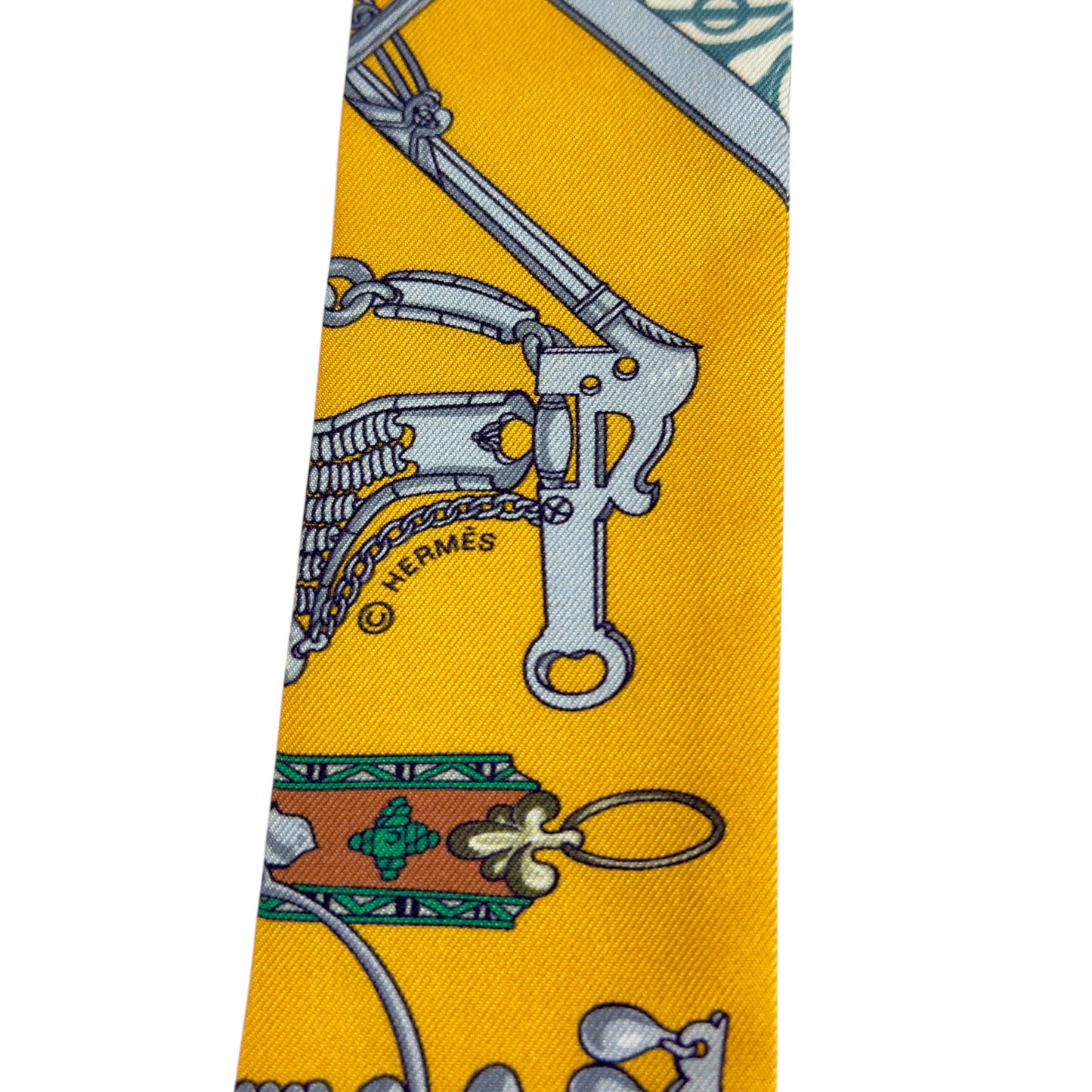 HERMES Horse Bit and Chain Twilly 幼絲巾