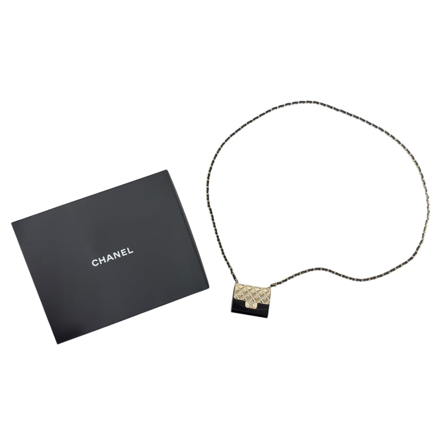 CHANEL 迷你翻蓋包 皮穿鏈 斜揹飾品