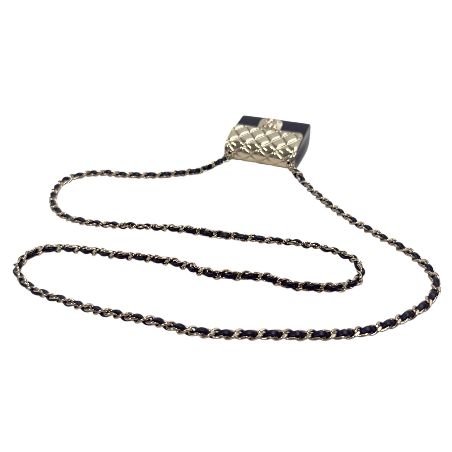 CHANEL 迷你翻蓋包 皮穿鏈 斜揹飾品