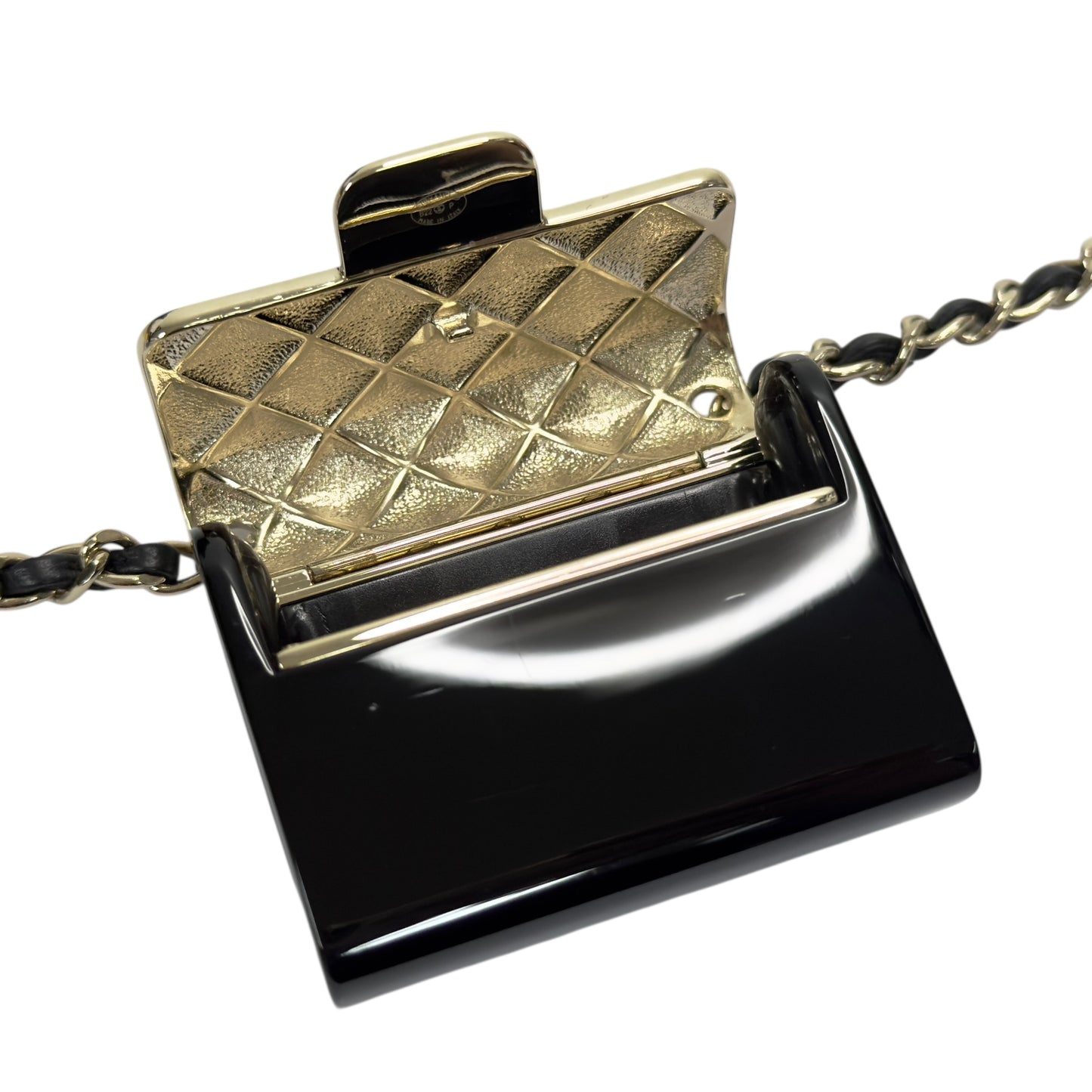 CHANEL 迷你翻蓋包 皮穿鏈 斜揹飾品