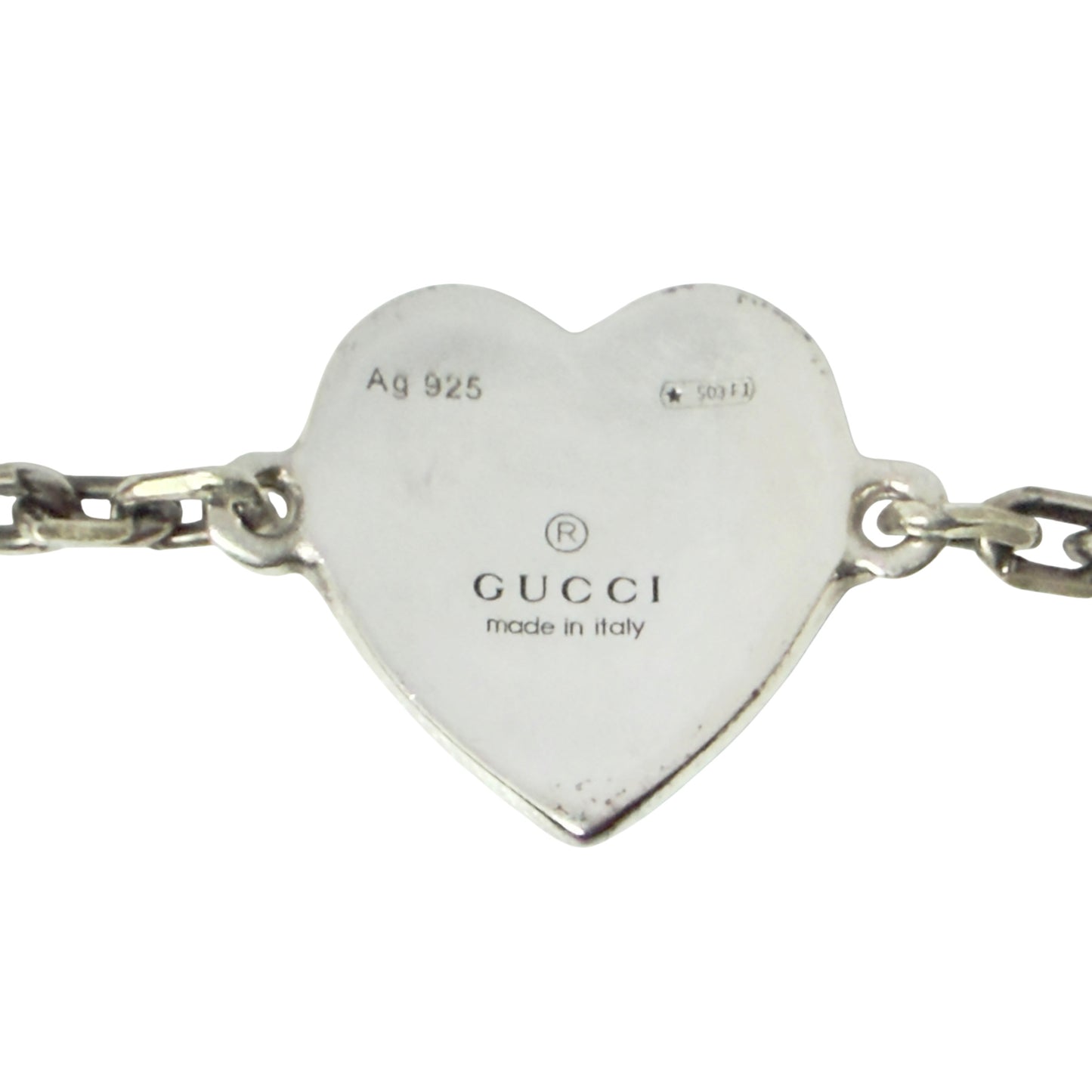 GUCCI GG 愛心💗 純銀 手鏈