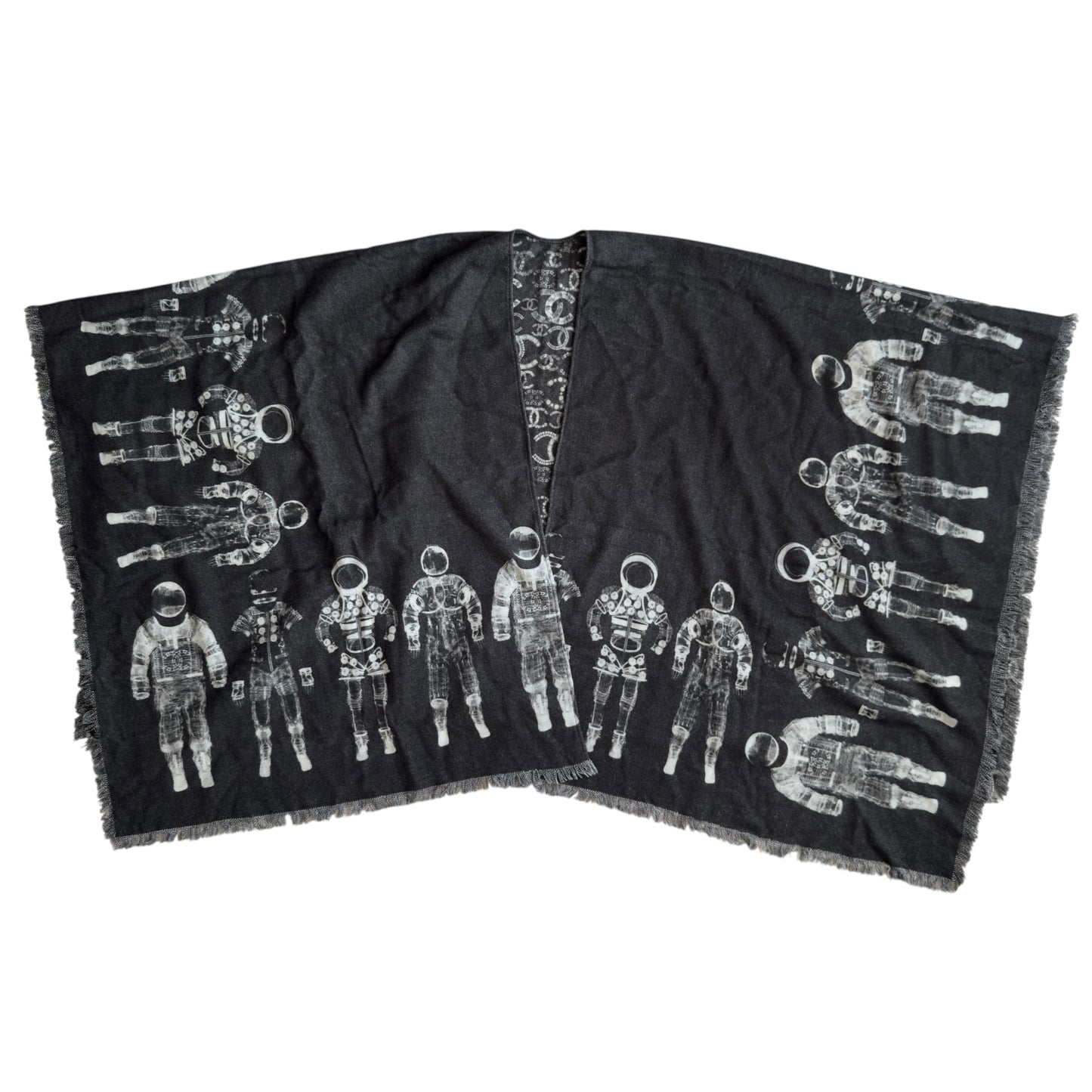 CHANEL CC 雙面 純羊絨 圍巾 披肩