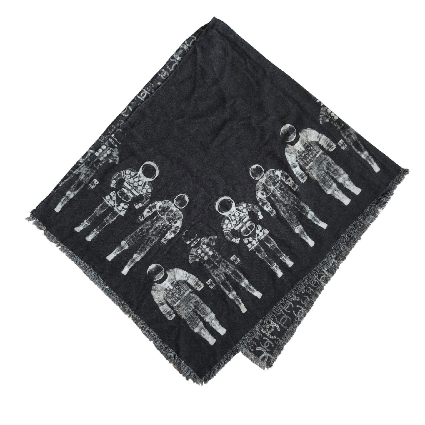 CHANEL CC 雙面 純羊絨 圍巾 披肩