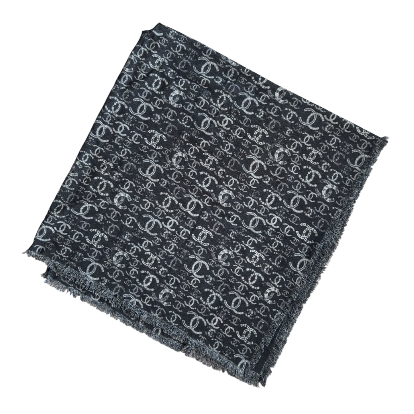 CHANEL CC 雙面 純羊絨 圍巾 披肩