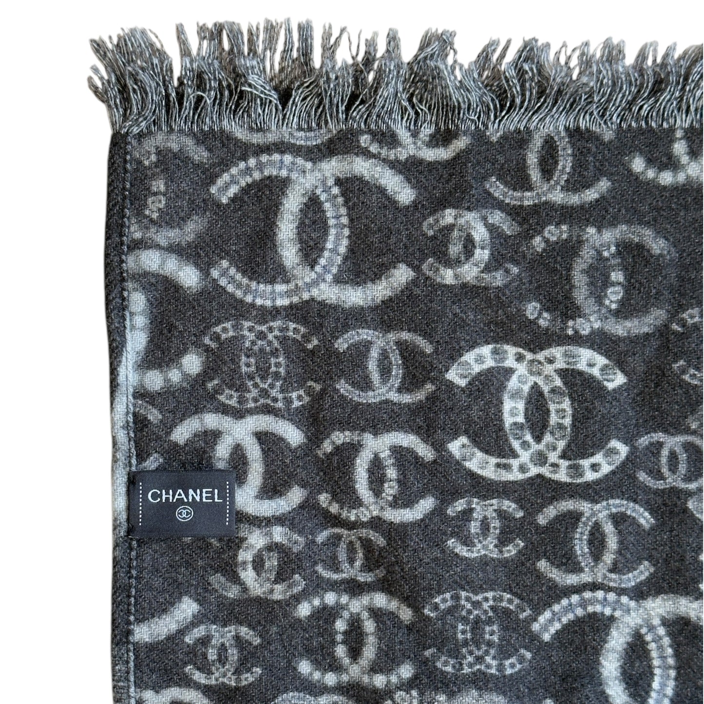 CHANEL CC 雙面 純羊絨 圍巾 披肩