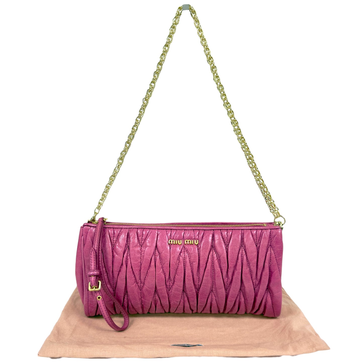 MIU MIU *自加鏈＞送無品牌扣＋無品牌鏈帶* Matelassé 皺摺 肩背包